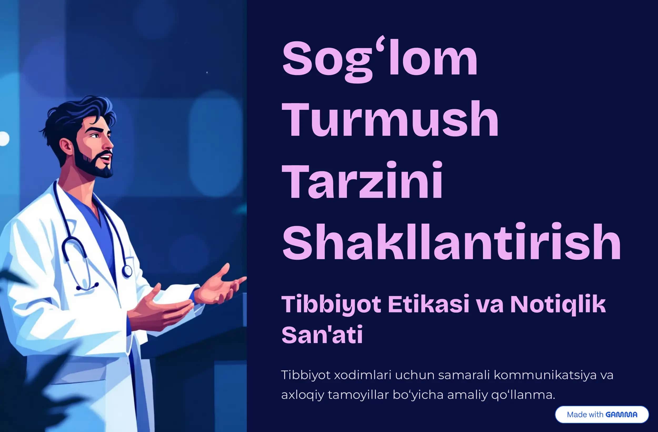 Tibbiyot Etikasi va Notiqlik 1