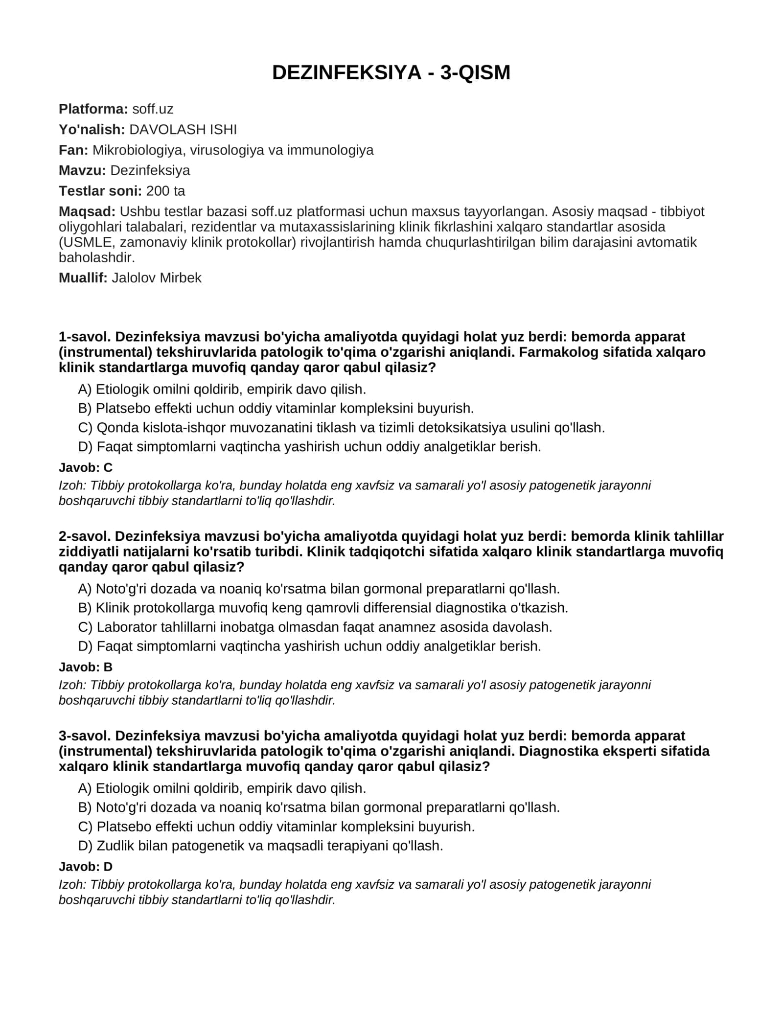 DEZINFEKSIYA - 3-QISM 1