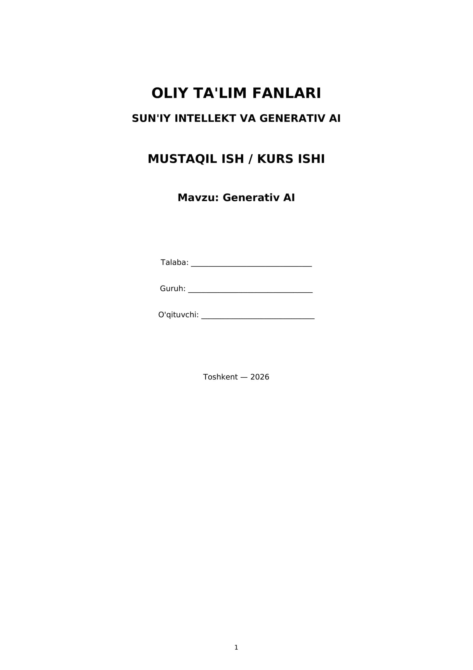 Generativ AI 1