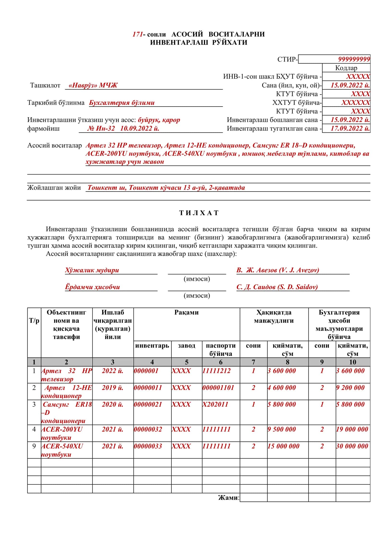 Асосий воситалар 1