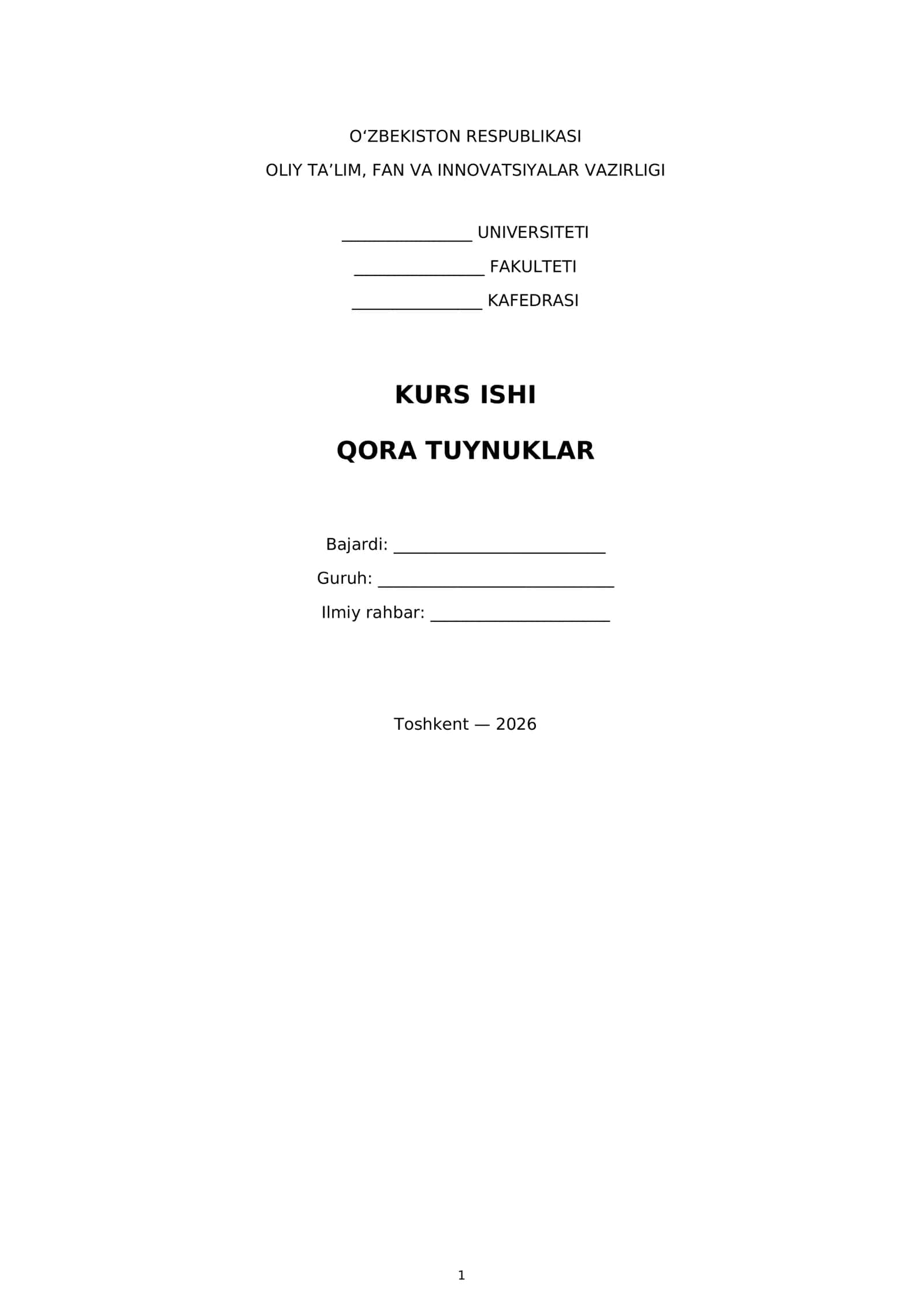 Qora tuynuklar 1