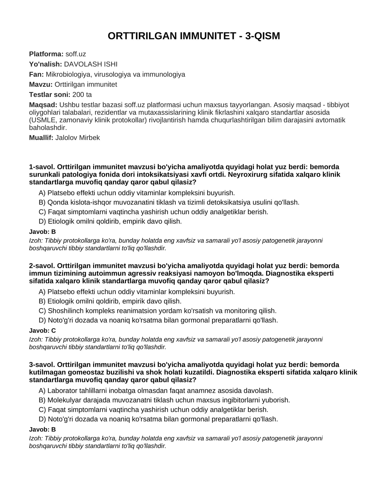 ORTTIRILGAN IMMUNITET - 3-QISM 1