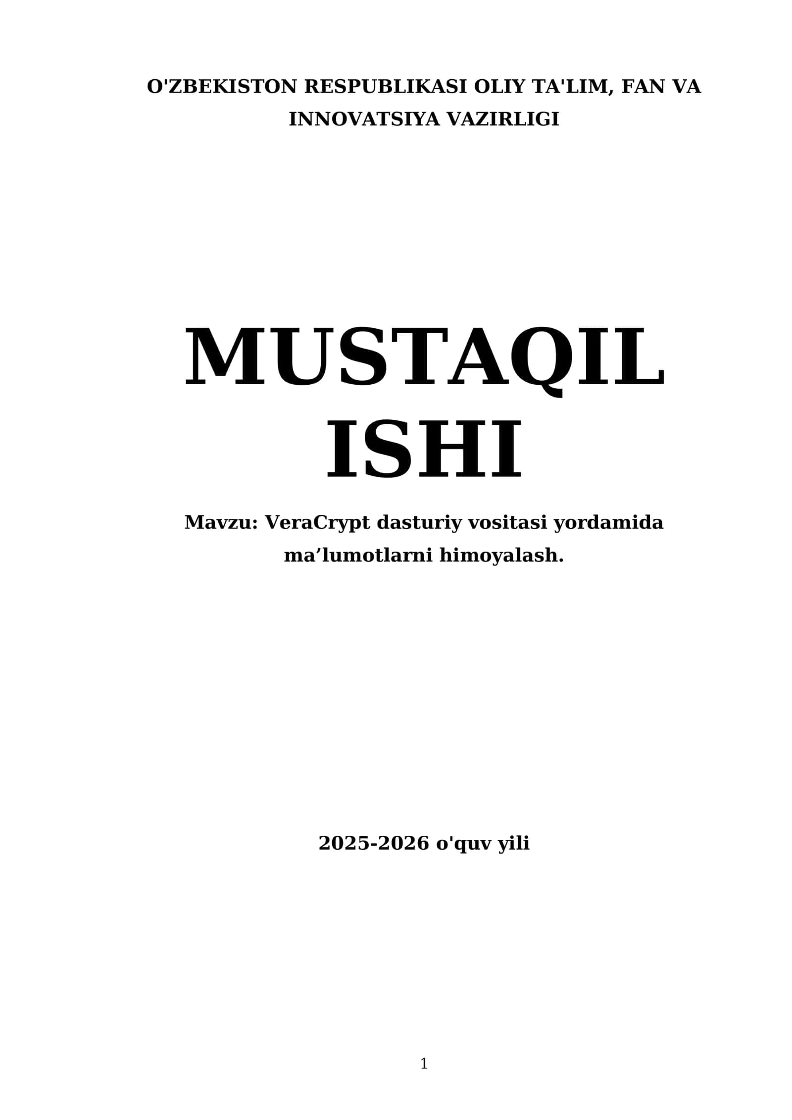 VeraCrypt dasturiy vositasi yordamida ma’lumotlarni himoyalash 1