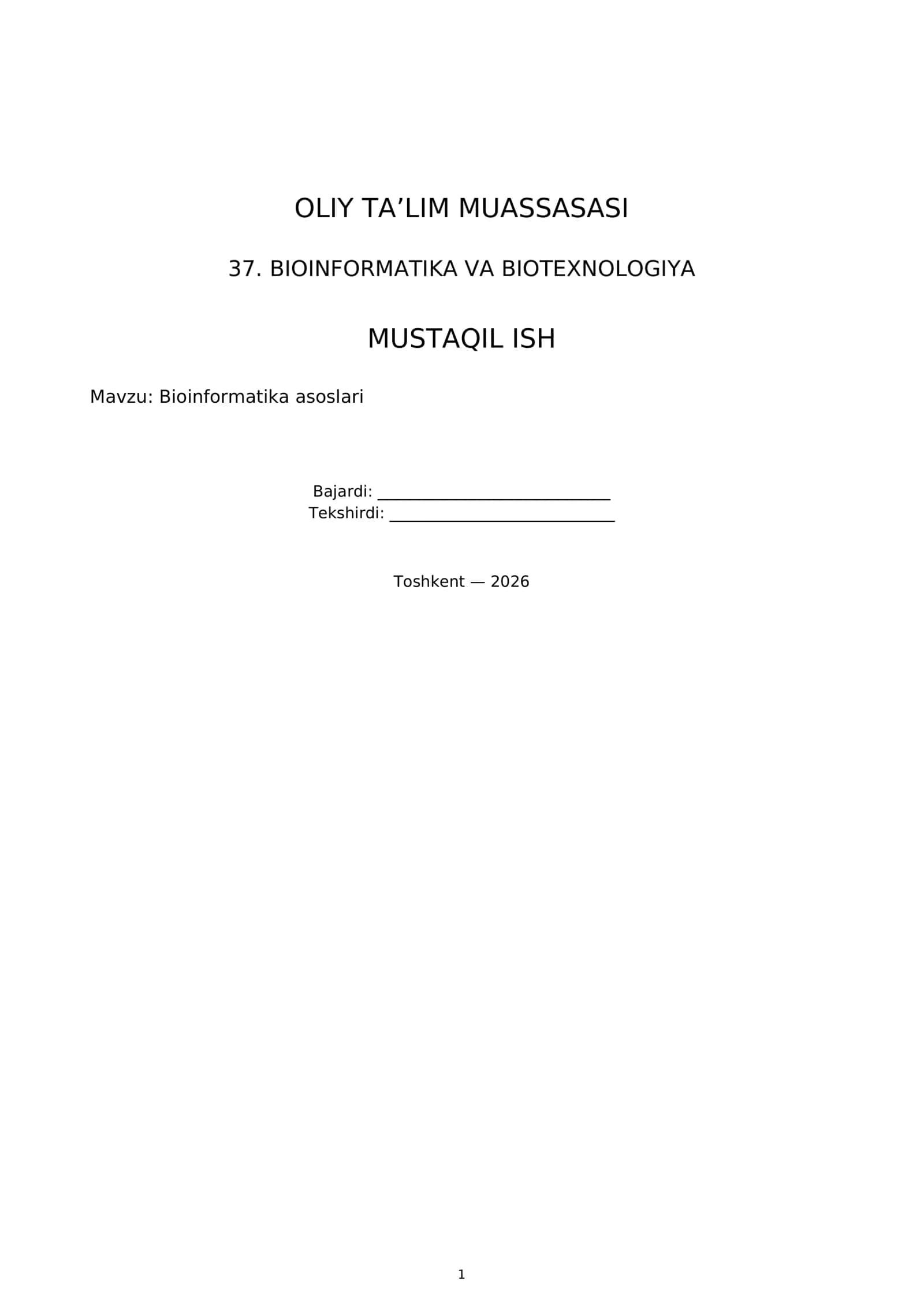 Bioinformatika asoslari 1