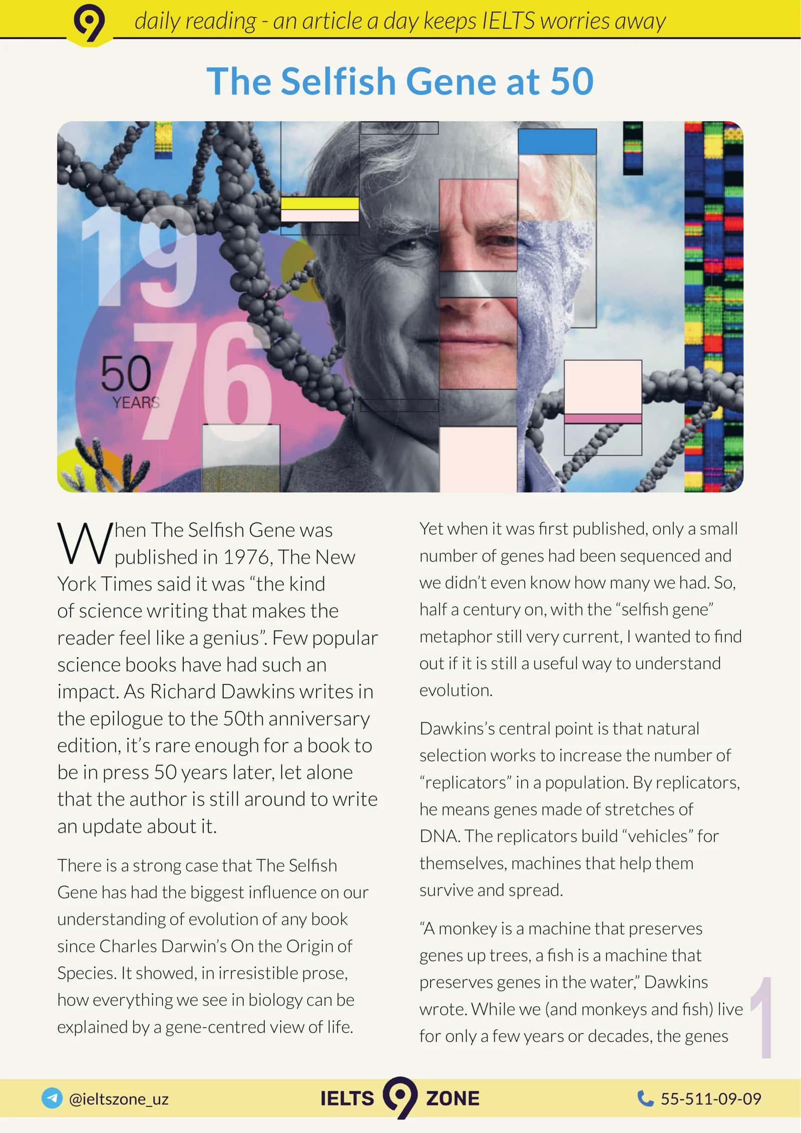 The Selfish Gene at 50 1