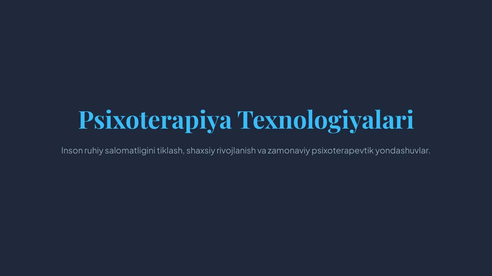 Psixoterapiya Texnologiyalari 1