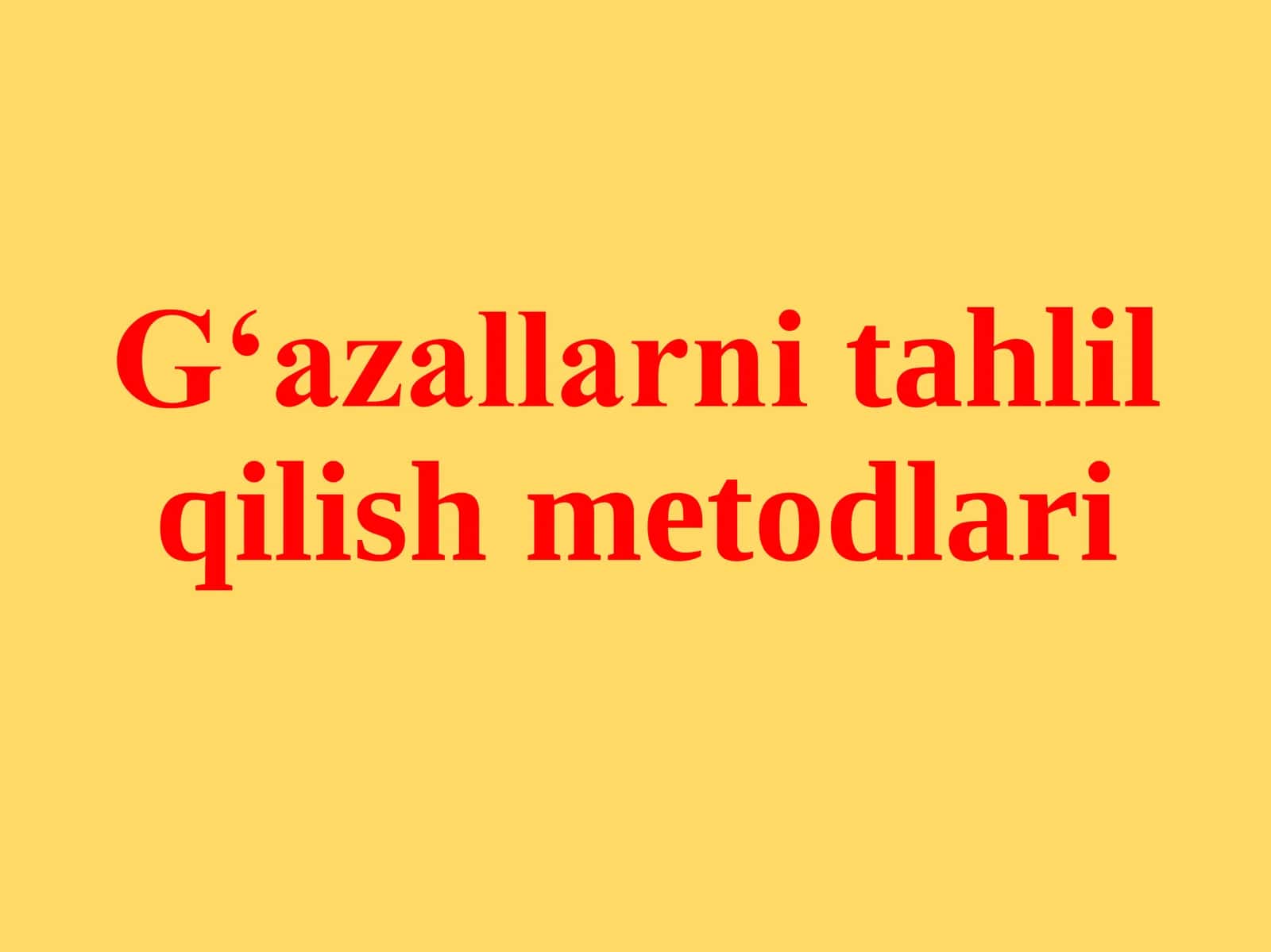 G‘azallarni 100% ishlash metodi 1