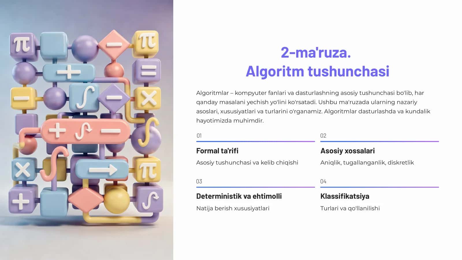 Algoritm tushunchasi 1