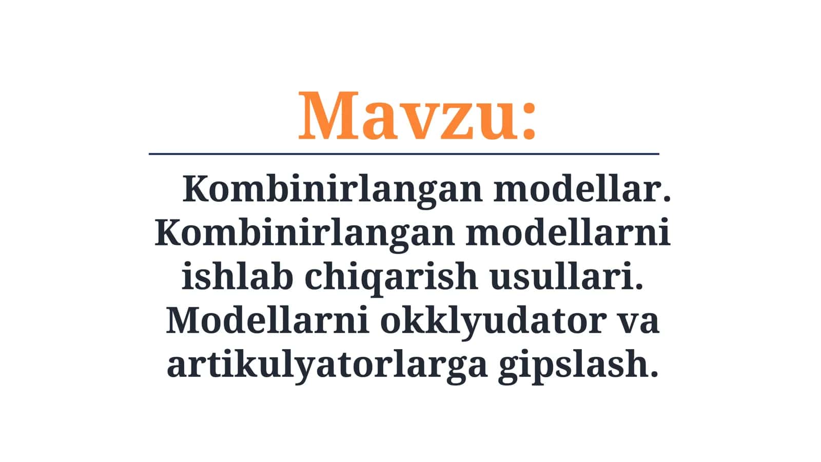 [Kombinirlangan Modellar:] 1
