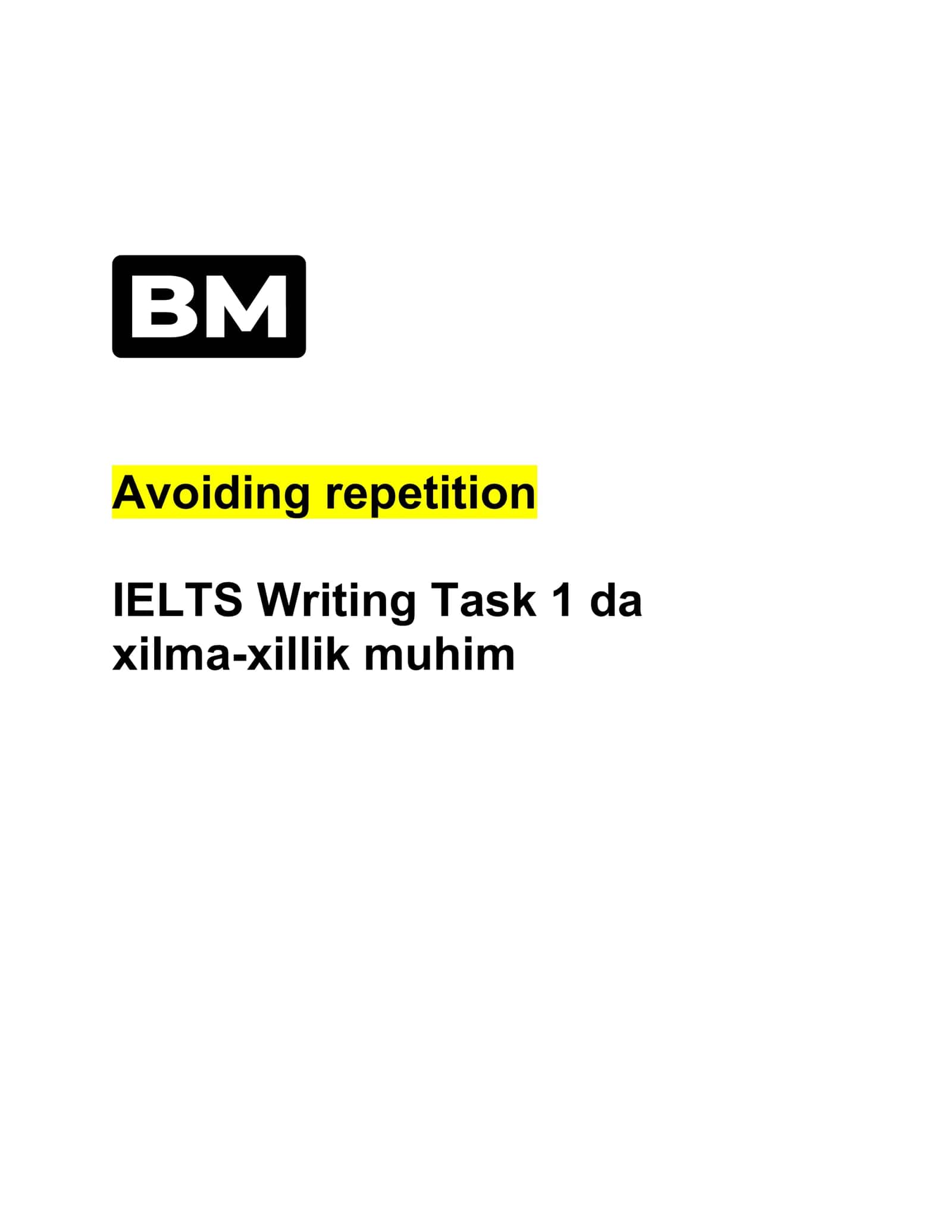 Avoiding repetition in IELTS Writing Task 1 1