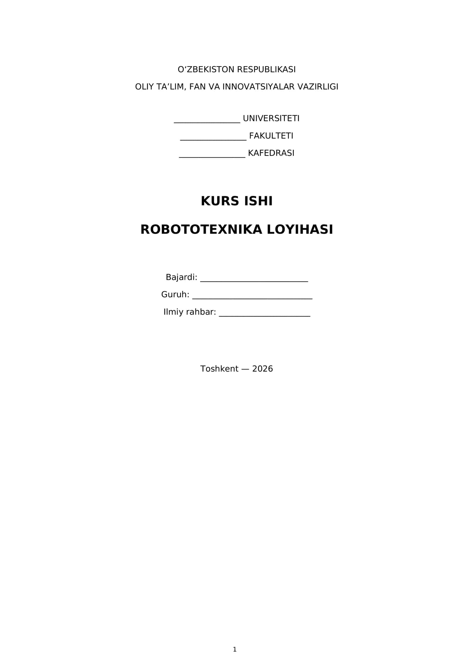 ROBOTOTEXNIKA LOYIHASI 1
