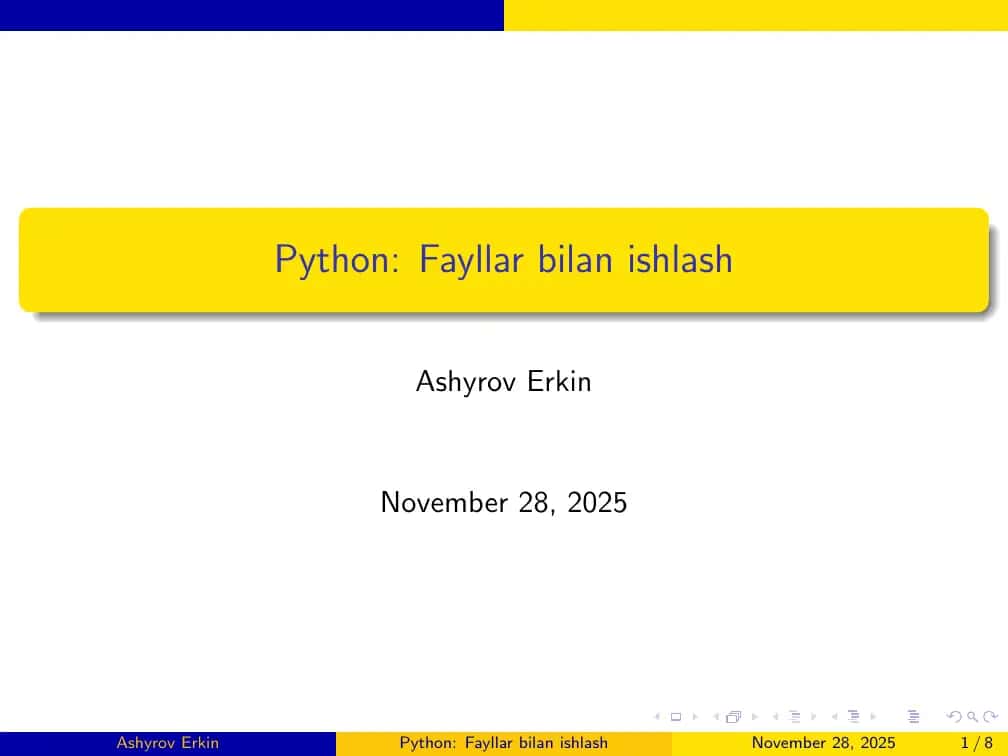 Python: Fayllar bilan ishlash 1
