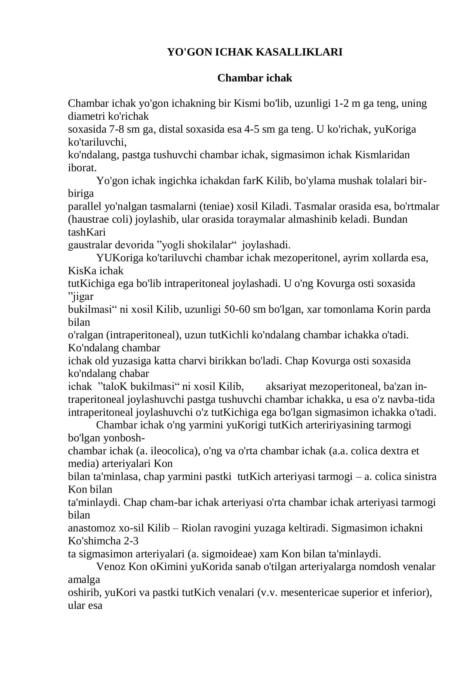 YO'GON ICHAK KASALLIKLARI 1