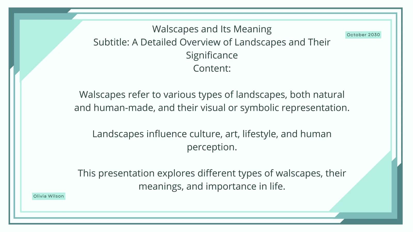 Walscapes and Its Meaning 1