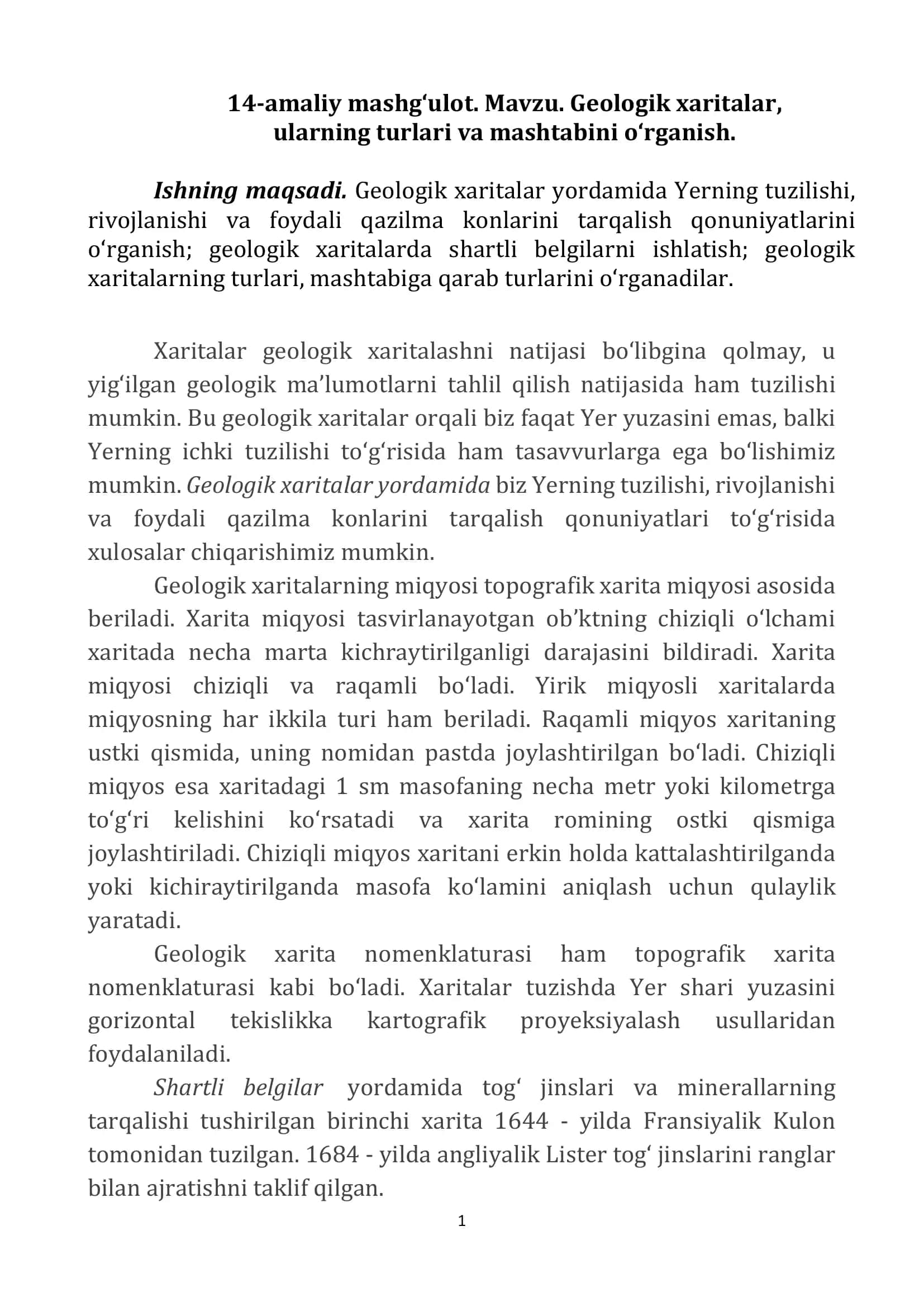 Geologik xaritalar 1