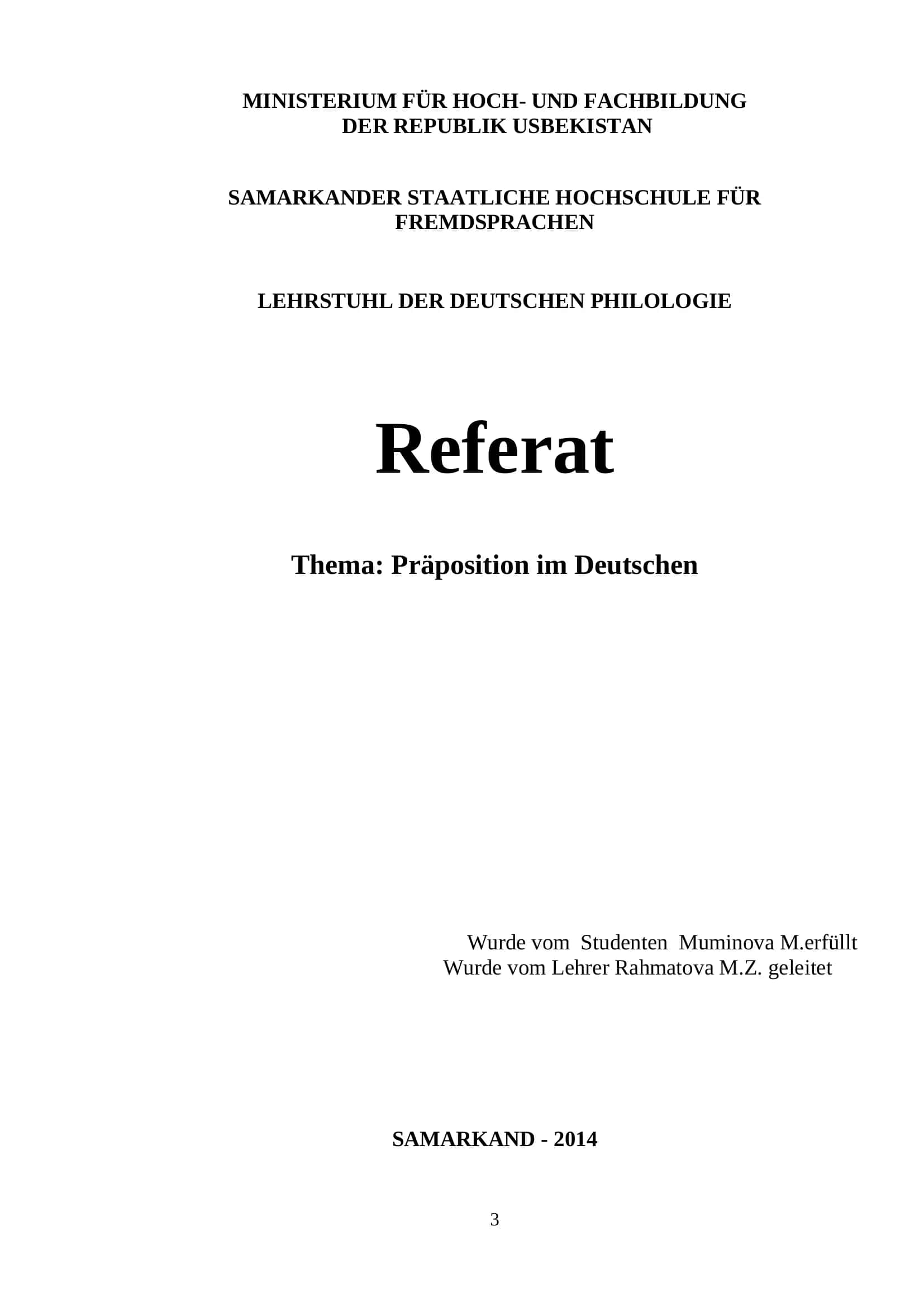 Präposition im Deutschen 1