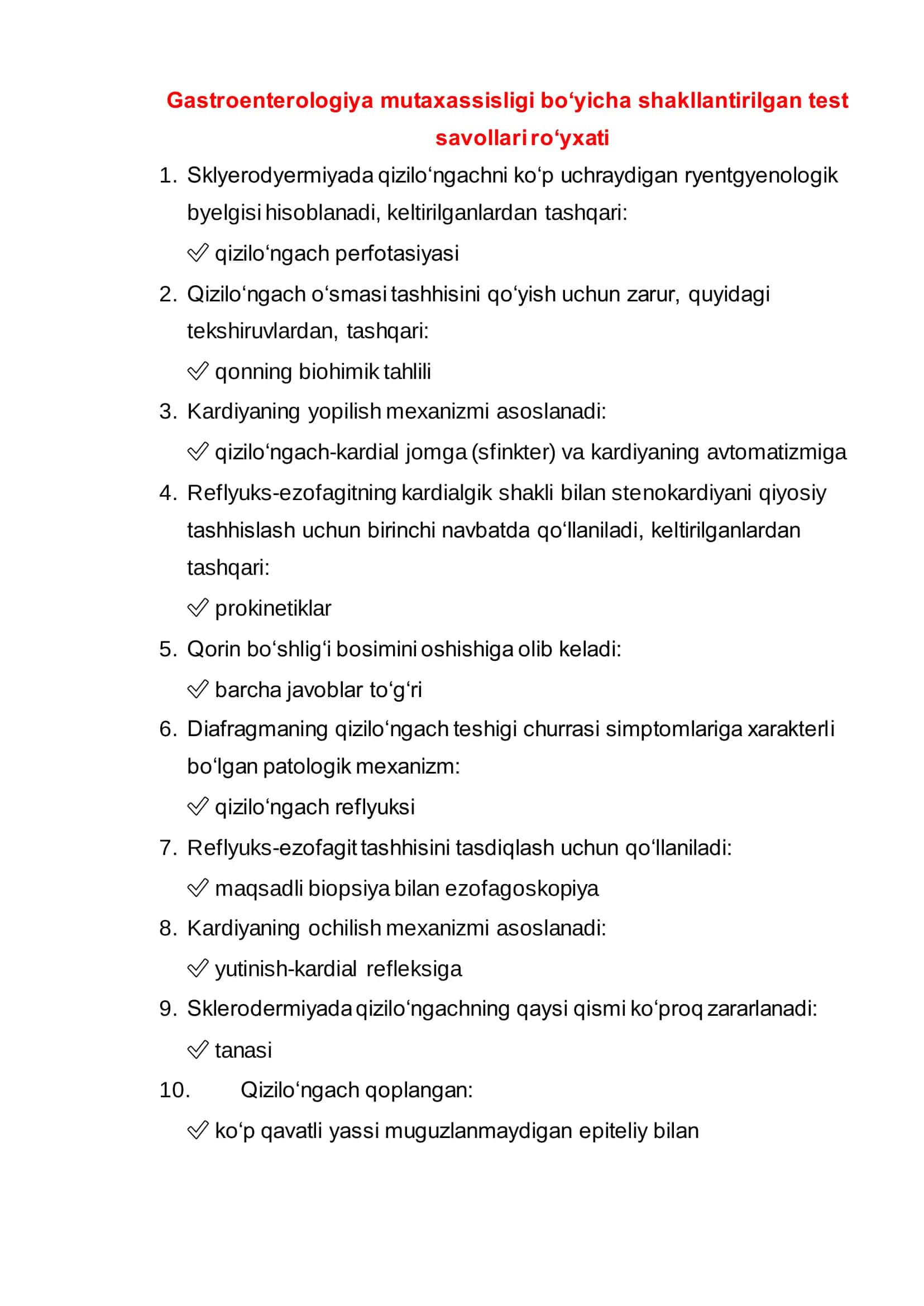 Argos test javoblari tibbiyot yangi 700 ta 1