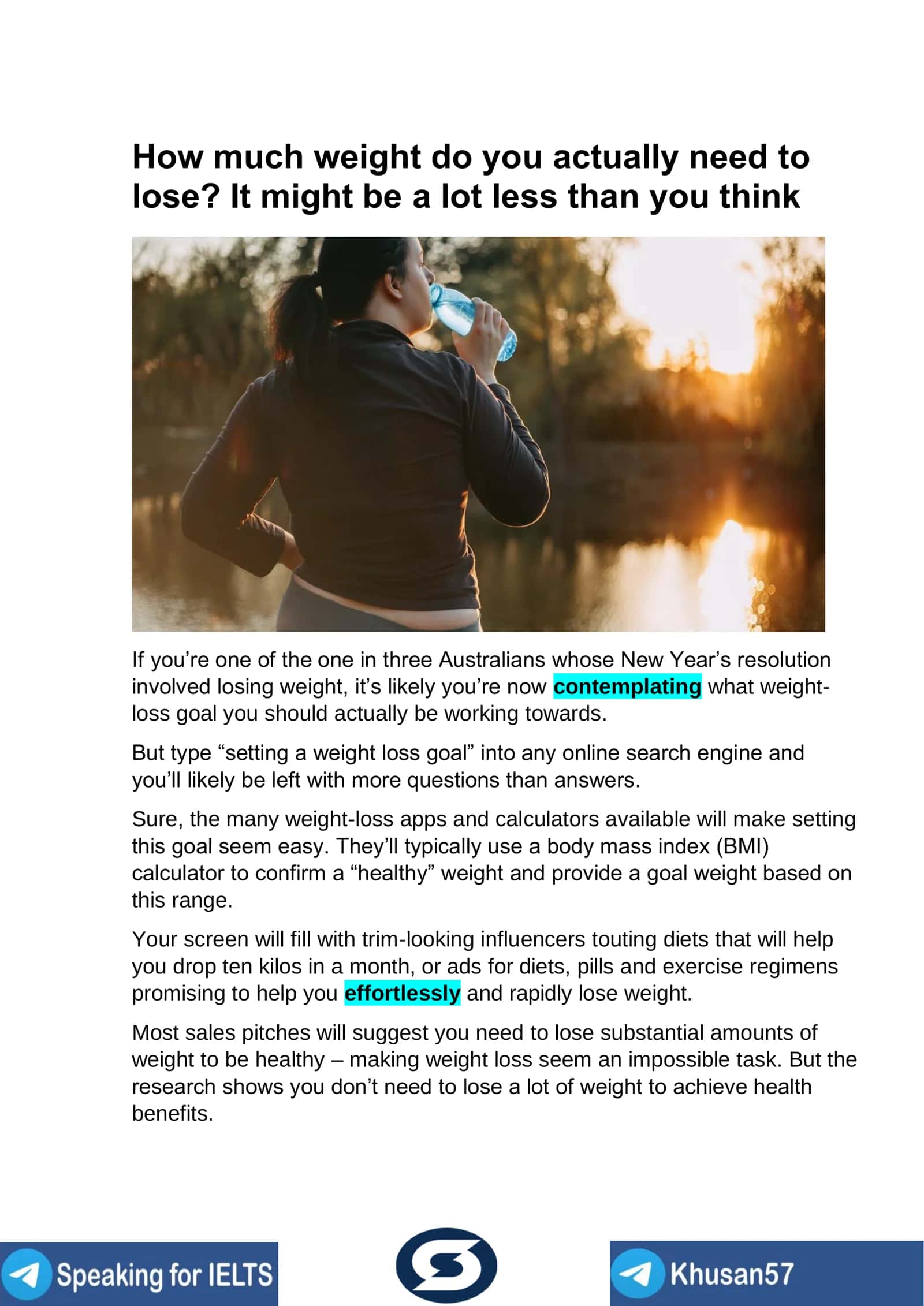 Setting a Weight Loss Goal 1