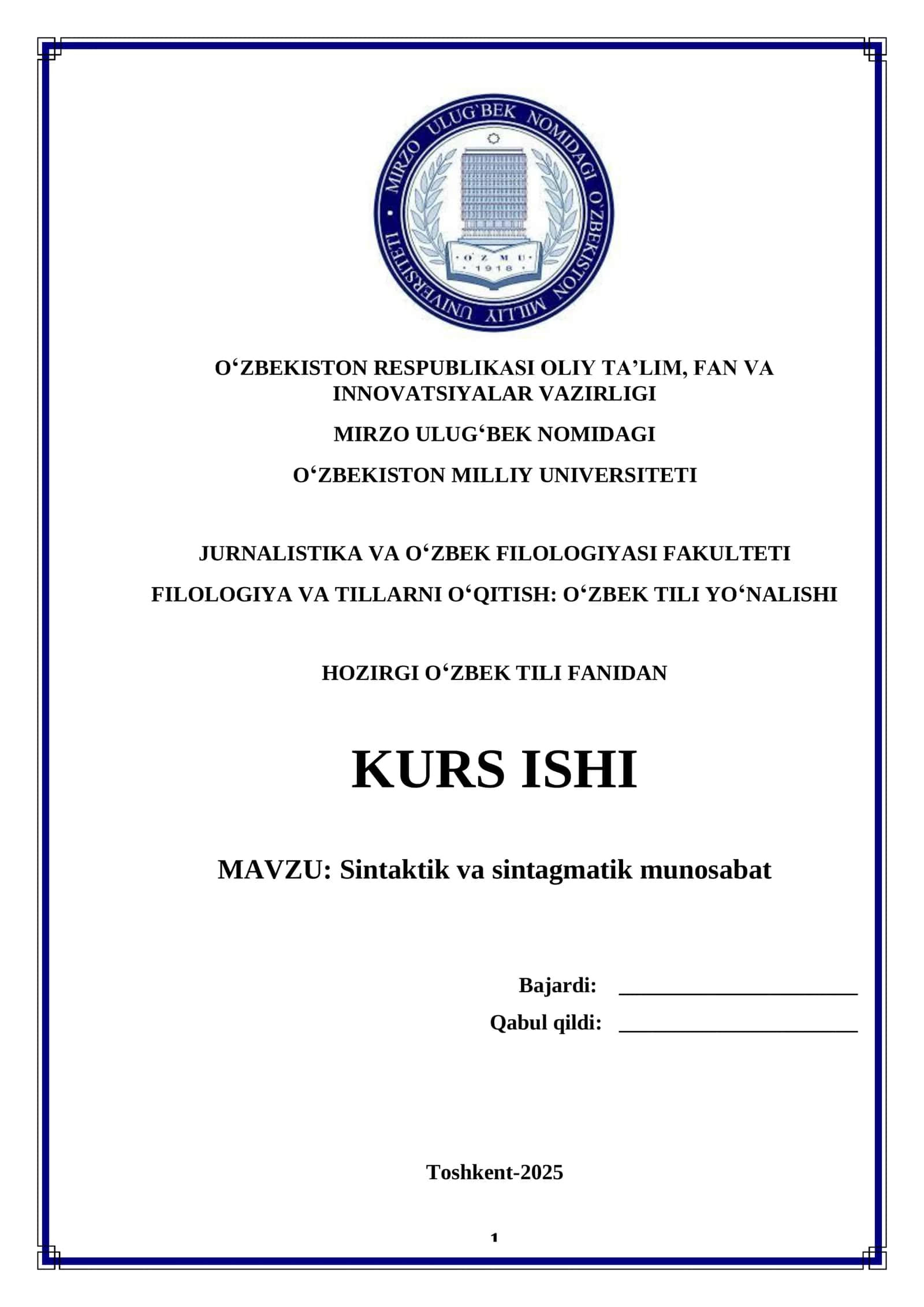 Sintaktik va sintagmatik munosabat 1