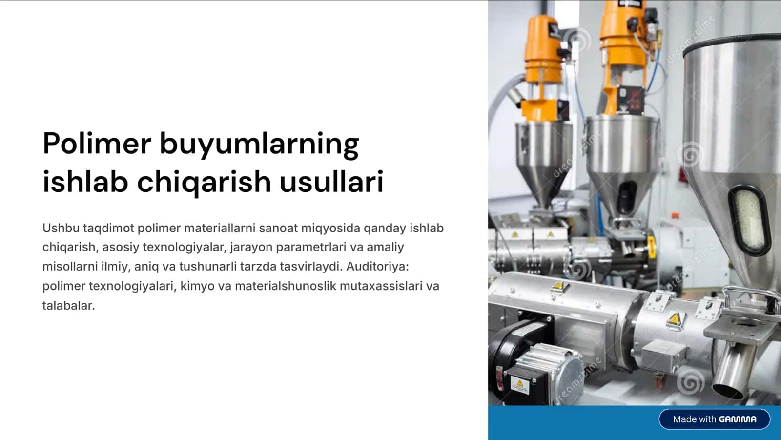 Polimer buyumlarning ishlab chiqarish usullari 1