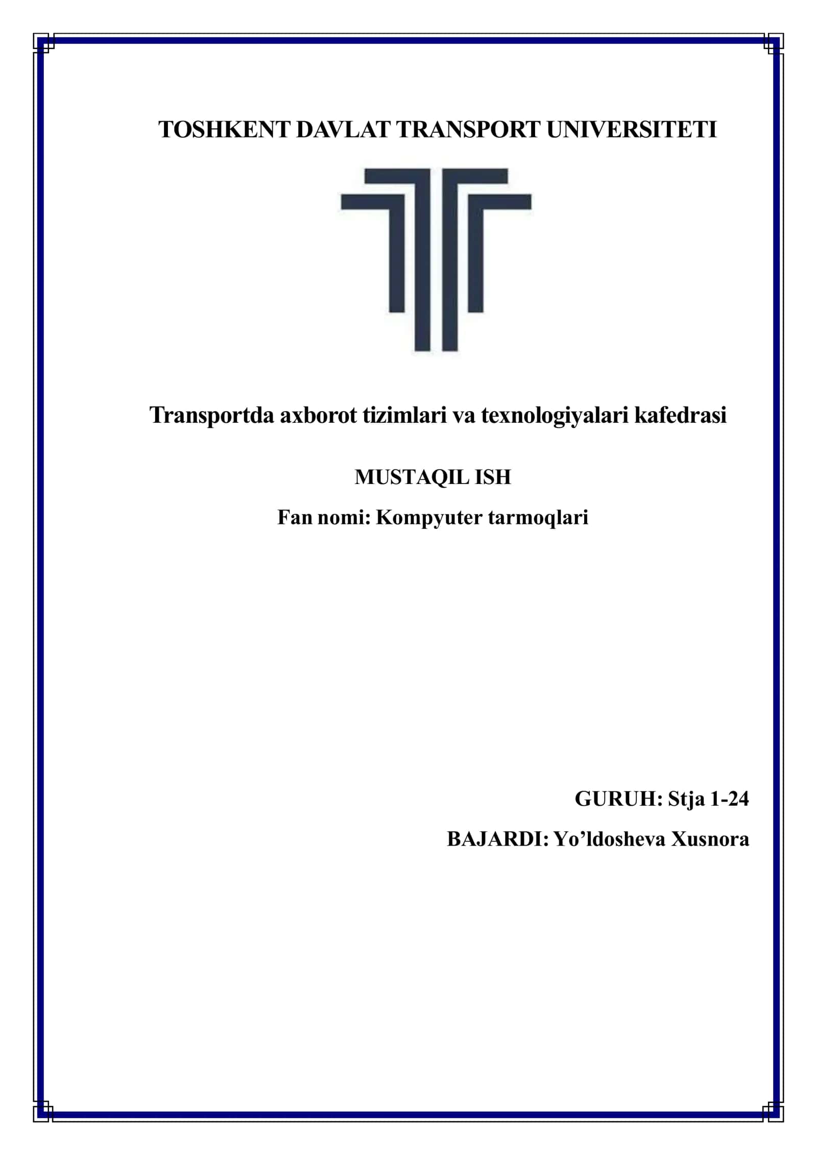 Kompyuter tarmoqlari 1