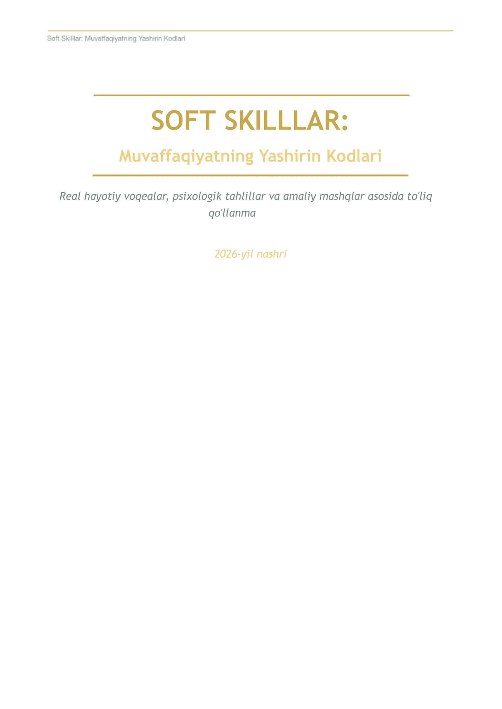 Soft Skills: Muvaffaqiyat kodlari 1