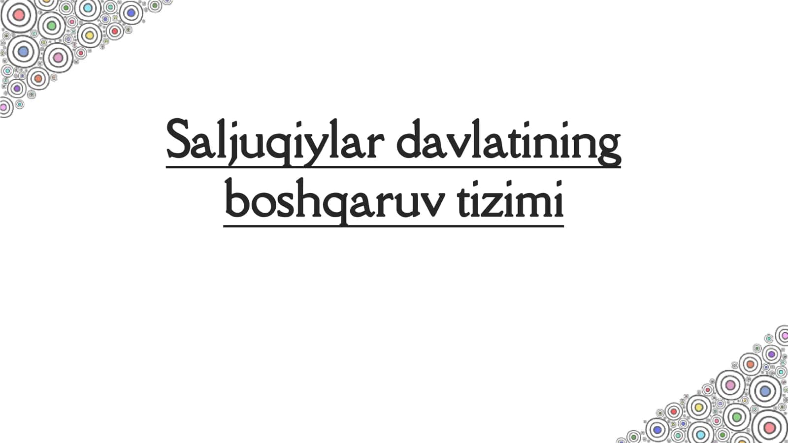 Saljuqiylar davlatining boshqaruv tizimi 1