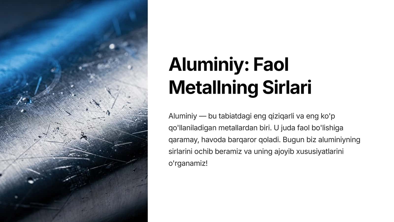 Aluminiy: Faol 1