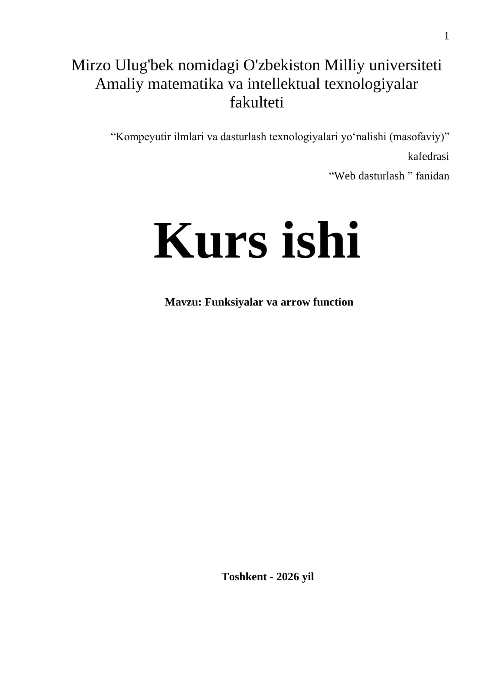 Funksiyalar va arrow function 1