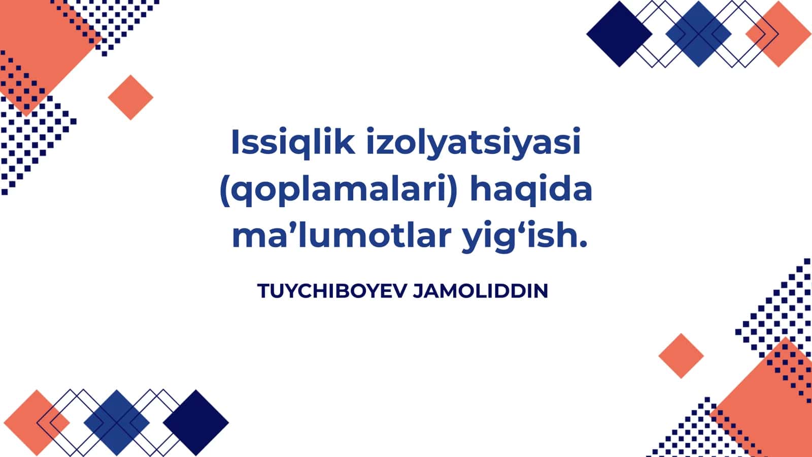 Issiqlik izolyatsiyasi 1