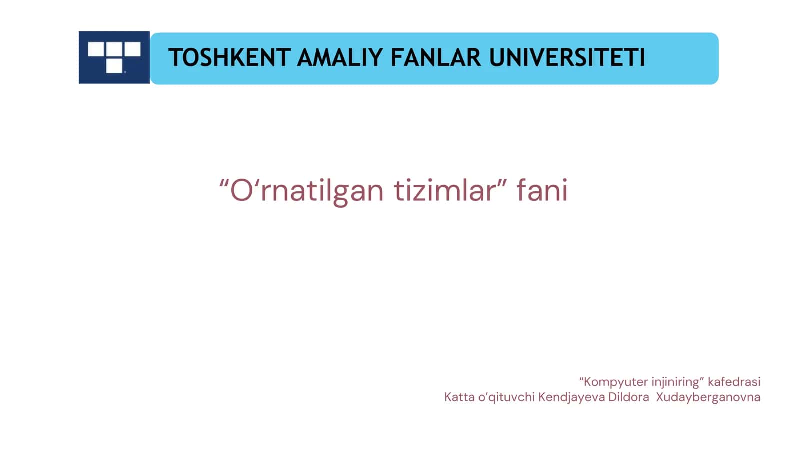 O‘rnatilgan tizimlar 1