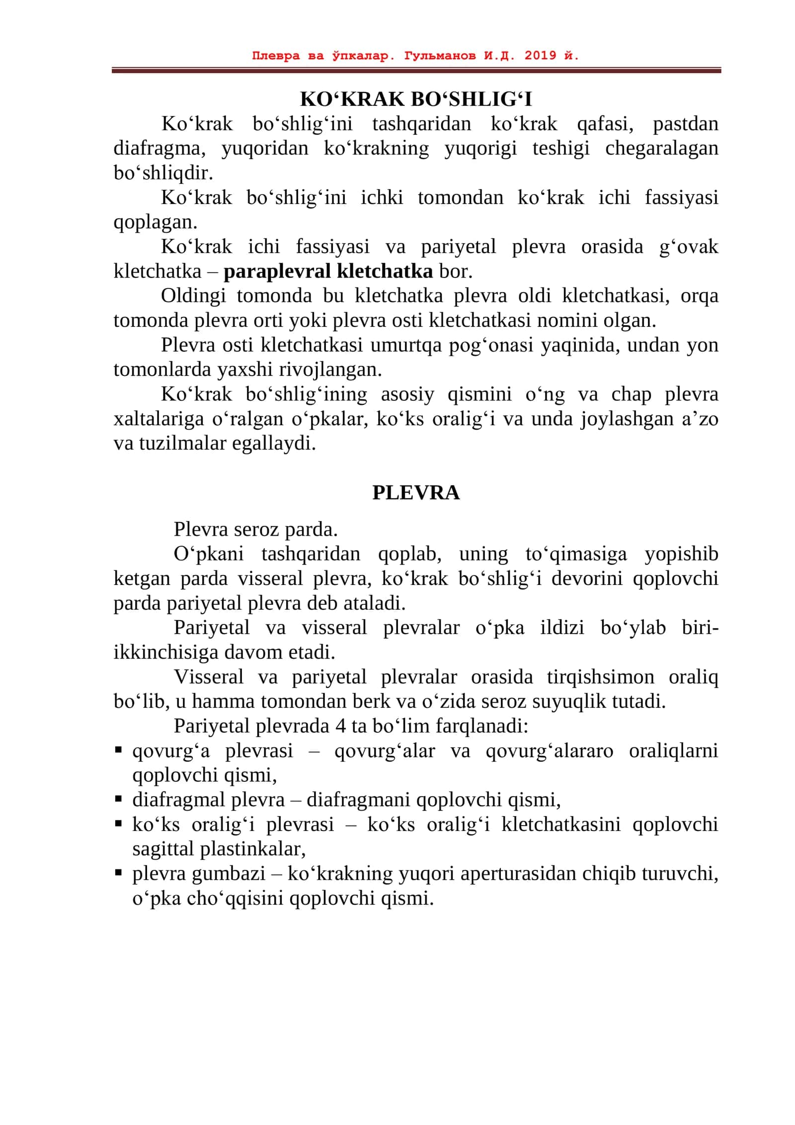 Plevra va oʻpkalar topografiyasi 1