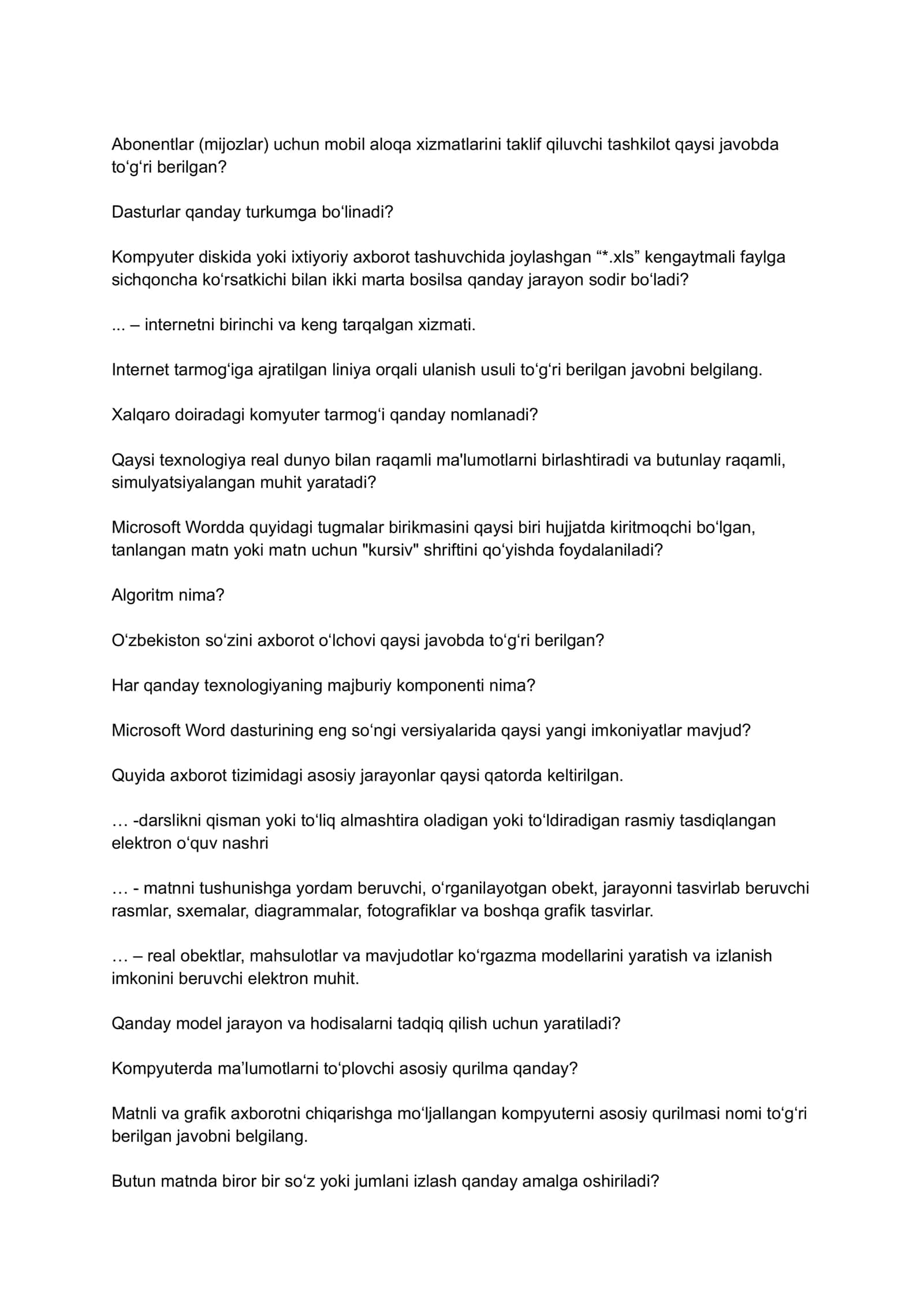 Internetni birinchi va keng tarqalgan xizmati 1