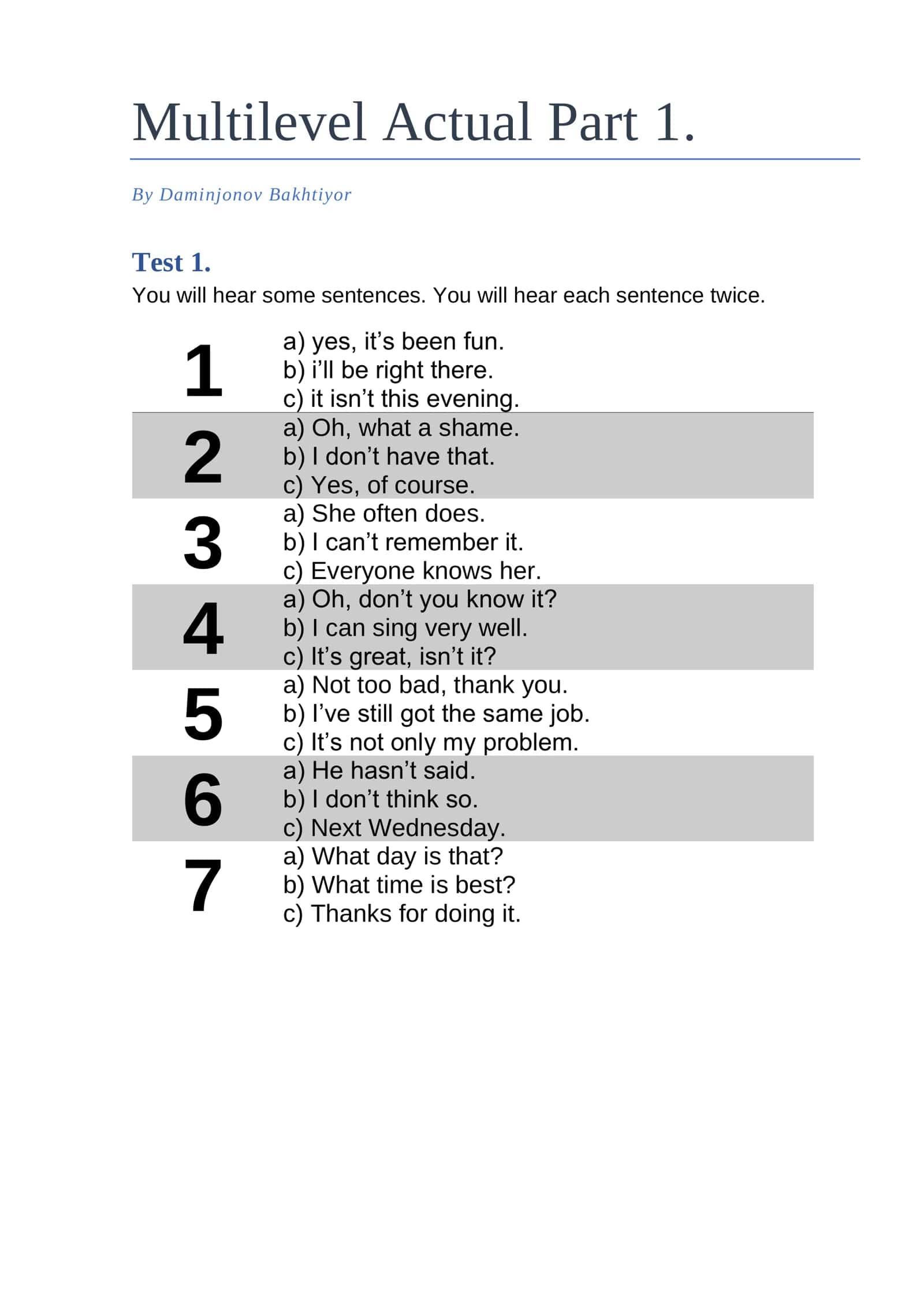 Multilevel Actual Part 1 1