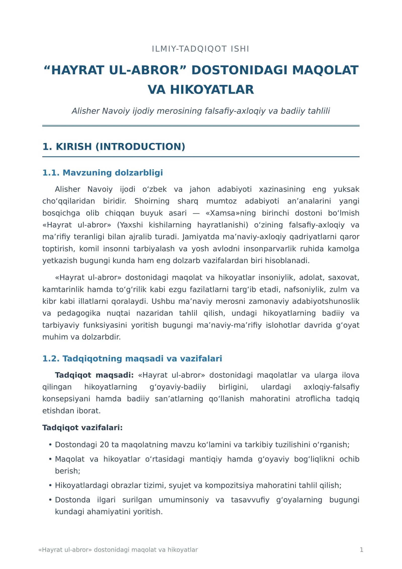 MAQOLAT VA HIKOYATLAR 1