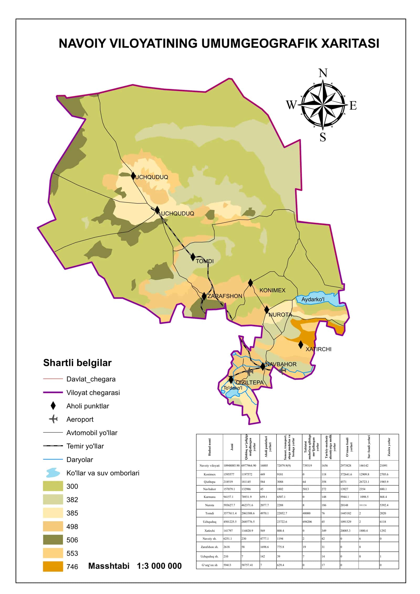 NAVOIY VILOYATINING UMUMGEOGRAFIK XARITASI 1