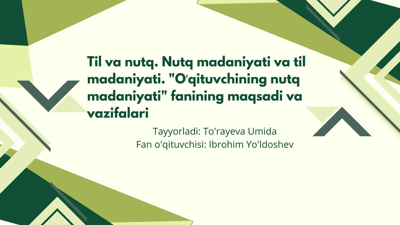 O'qituvchining nutq madaniyati 1