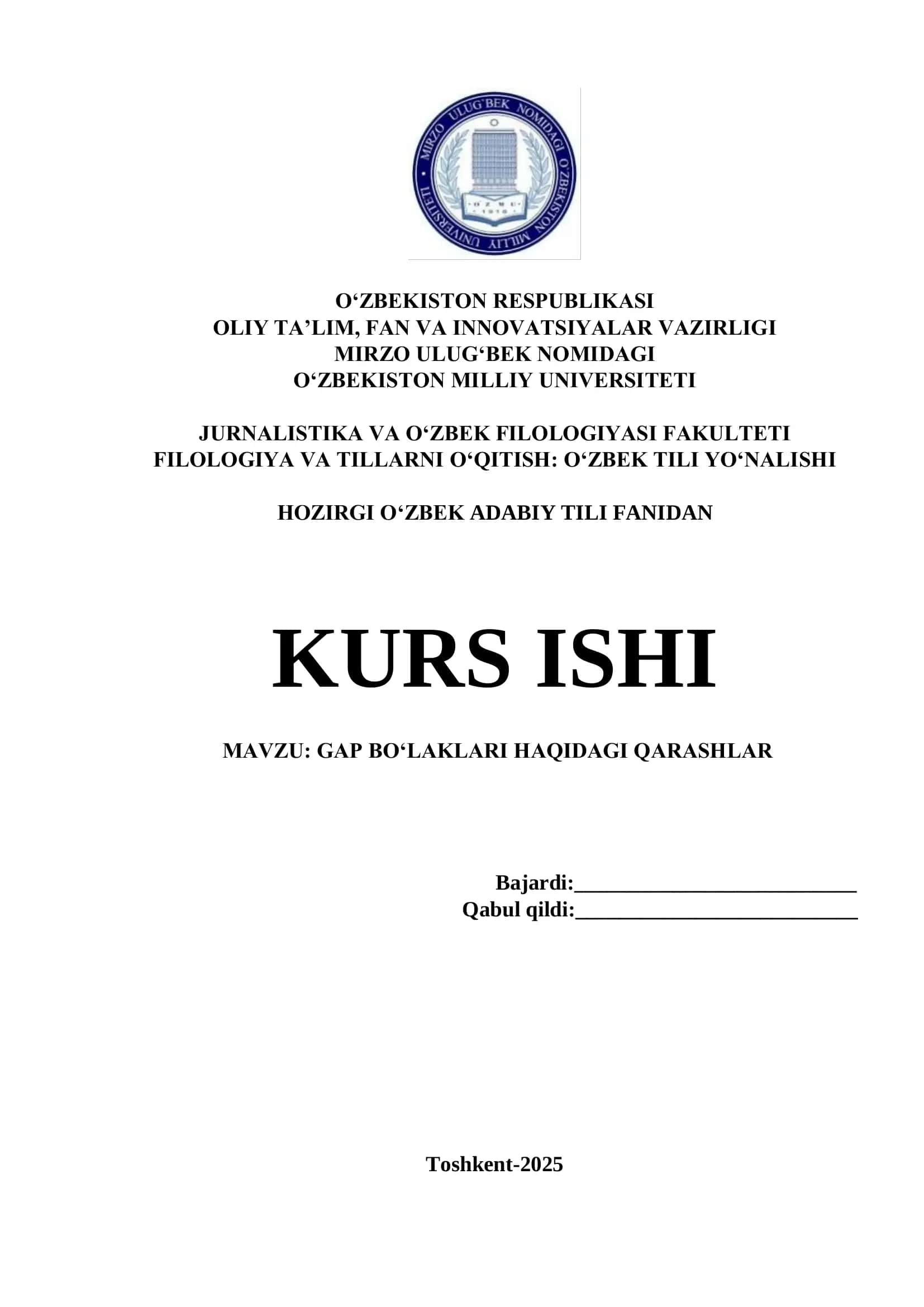 GAP BO‘LAKLARI HAQIDAGI QARASHLAR 1