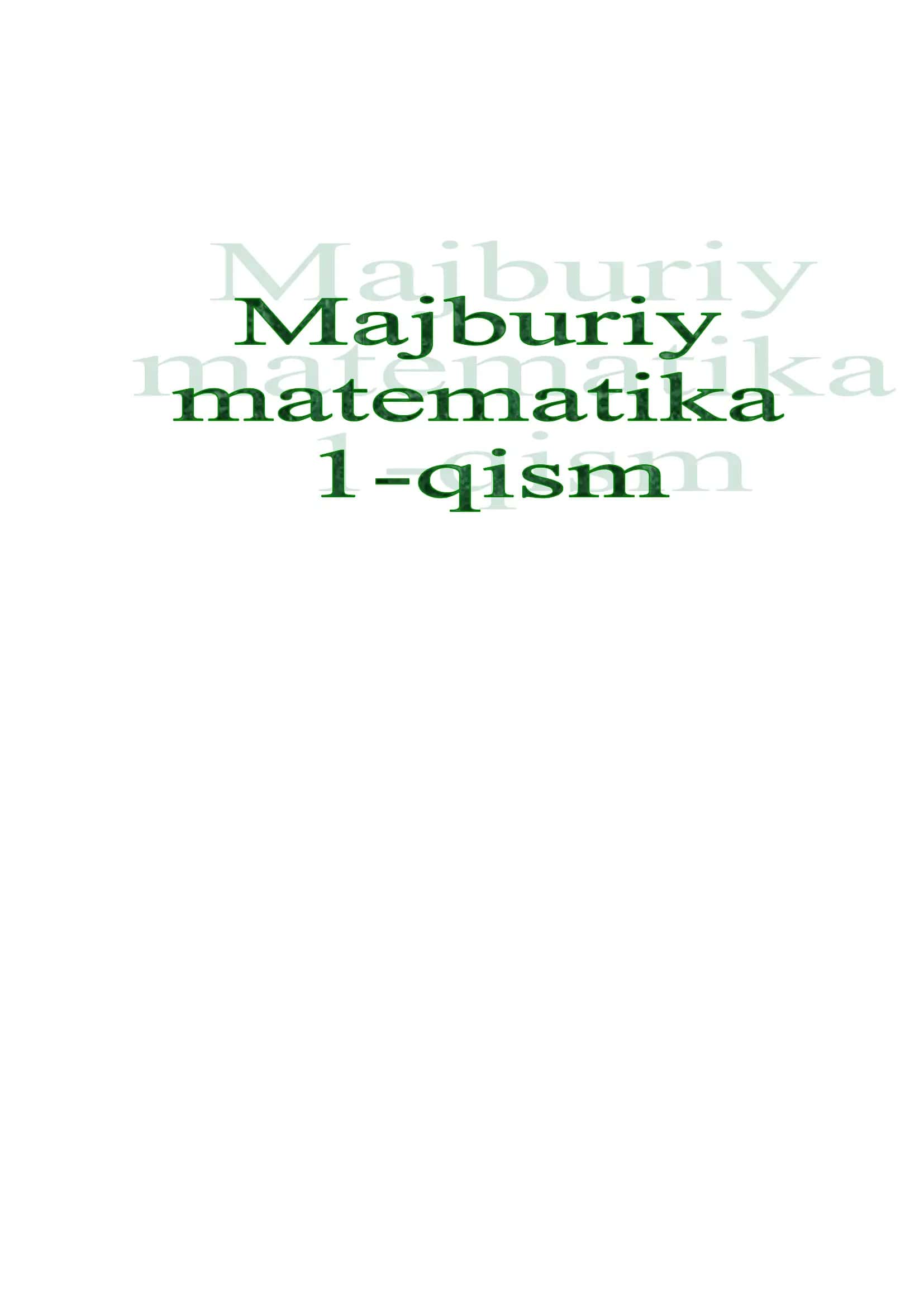 Majburiy matematikadan testlar 1