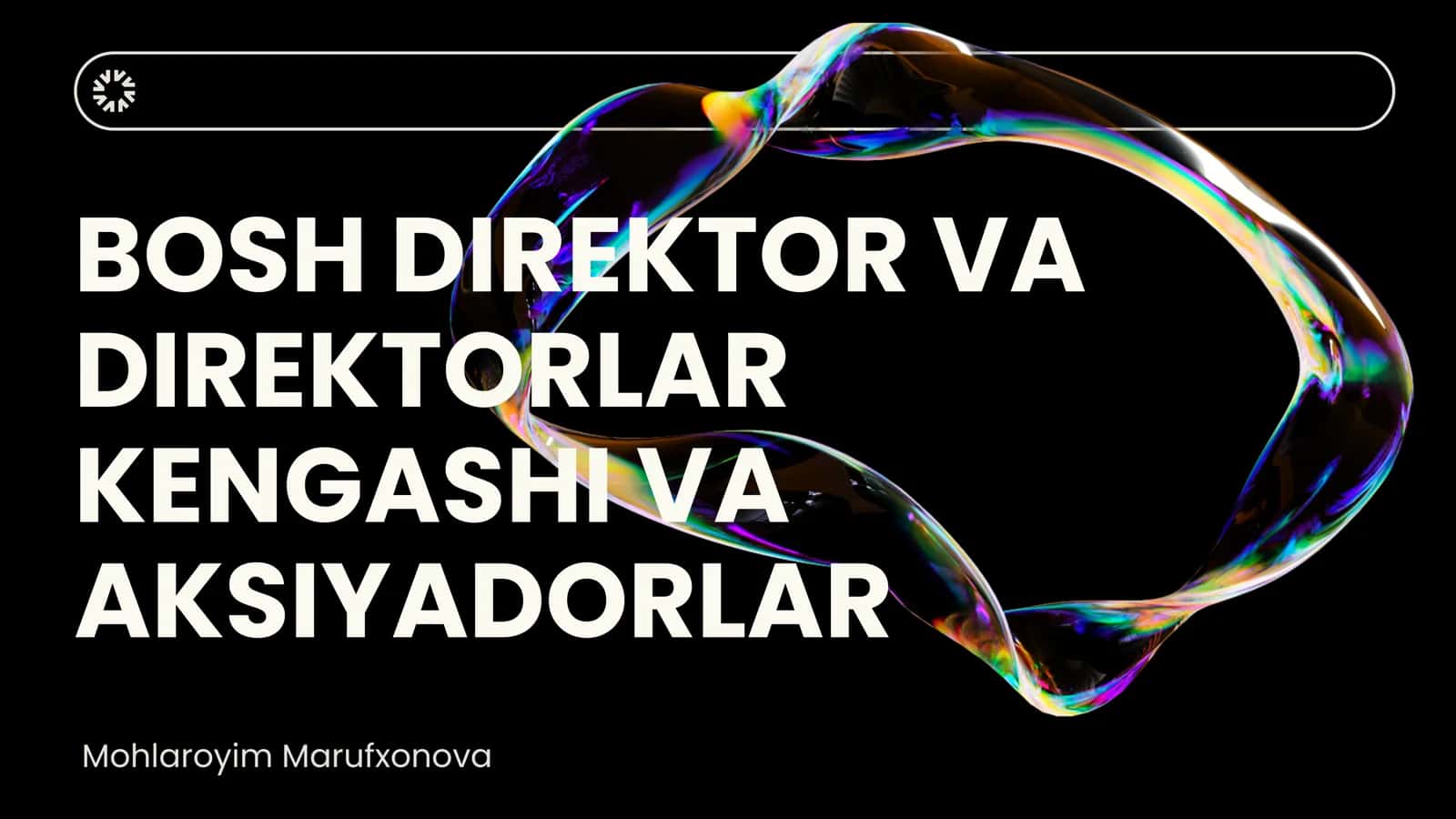 DIREKTORLAR KENGASHINING ROLI 1