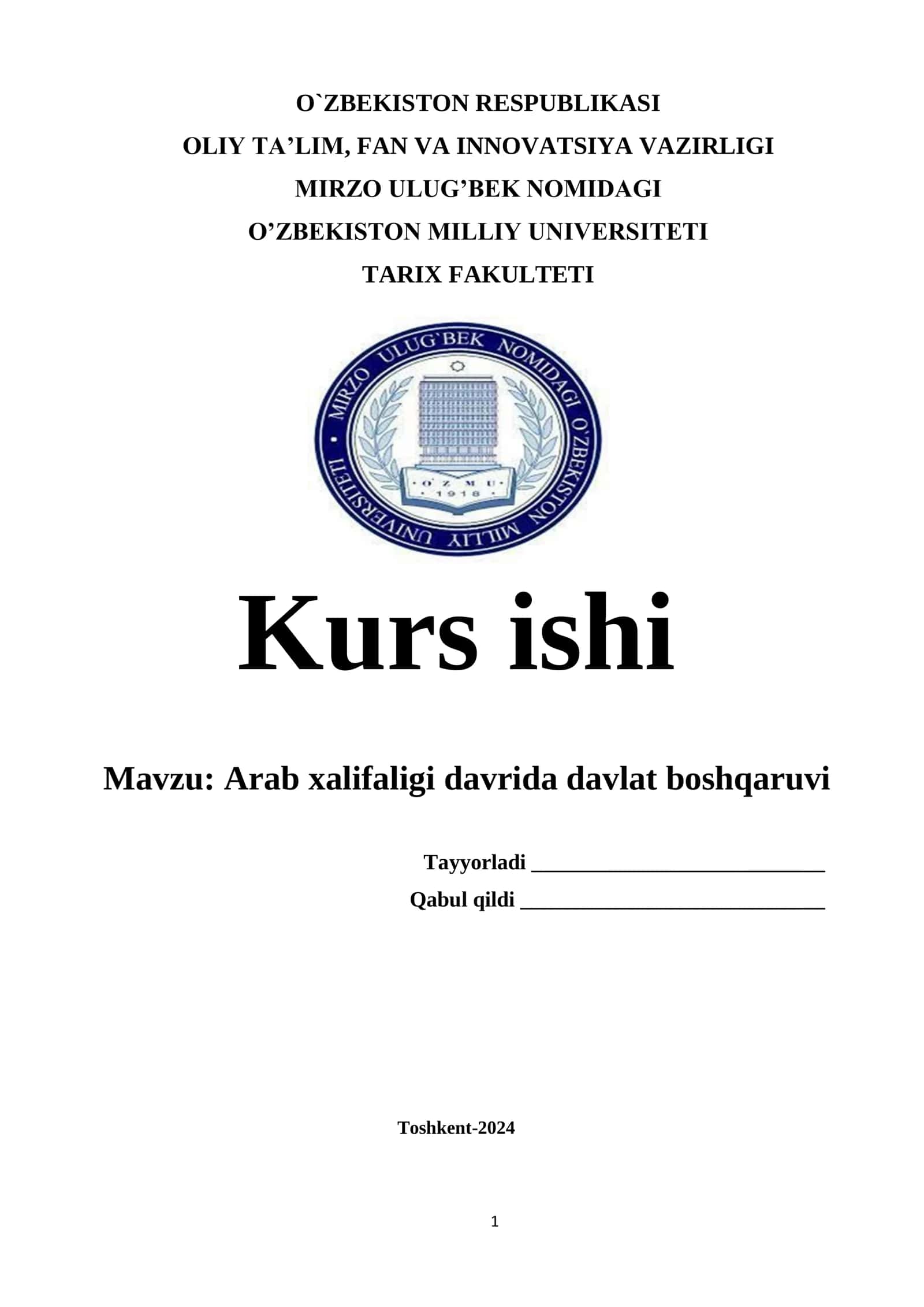 Arab xalifaligi davrida davlat boshqaruvi 1