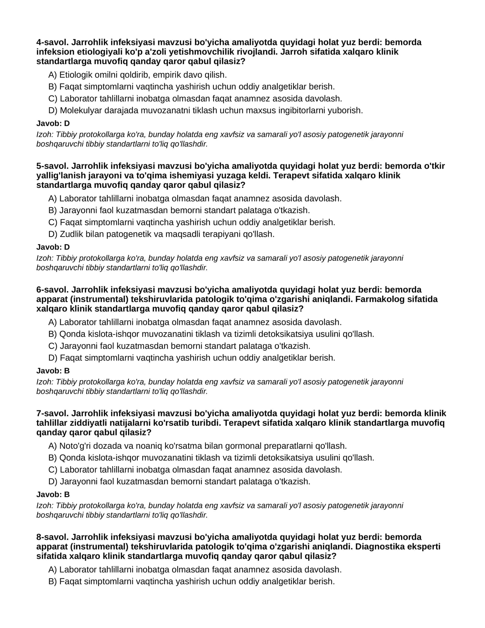 Jarrohlik infeksiyasi - 2-QISM 2