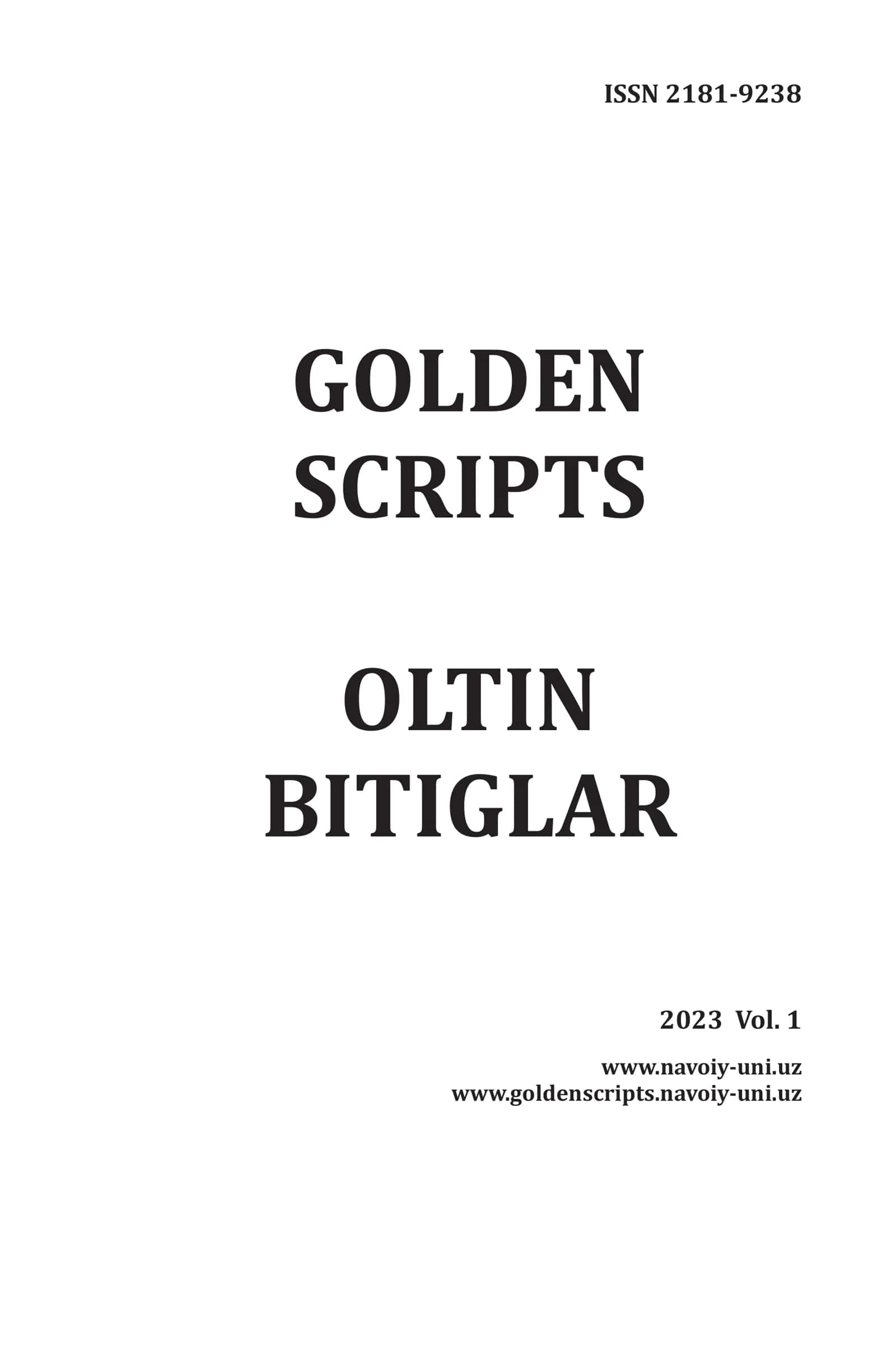 Golden Scripts Oltin Bitiglar 2023 Vol.1 2