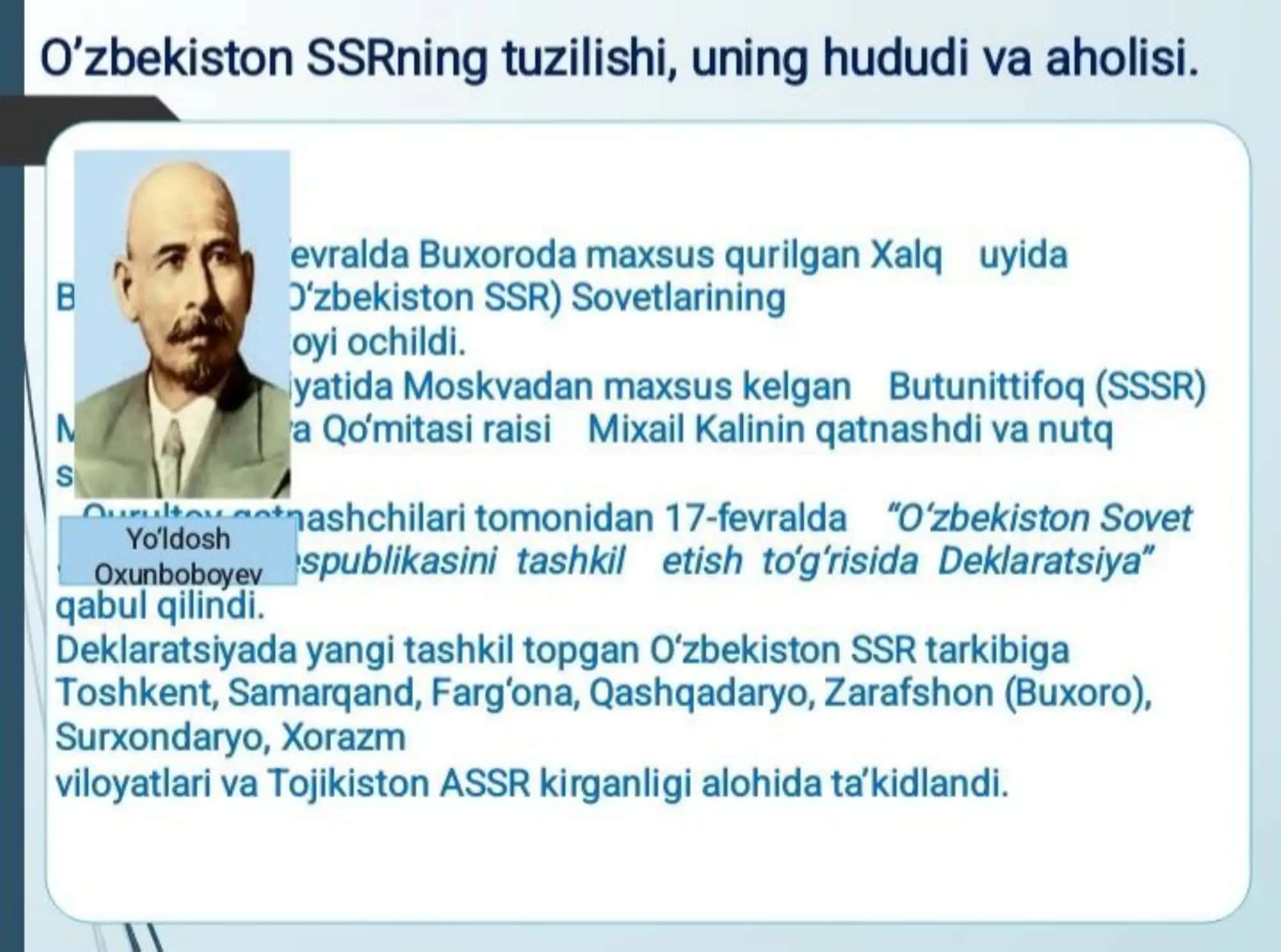 O’zbekiston SSRning tashkil topshi 2