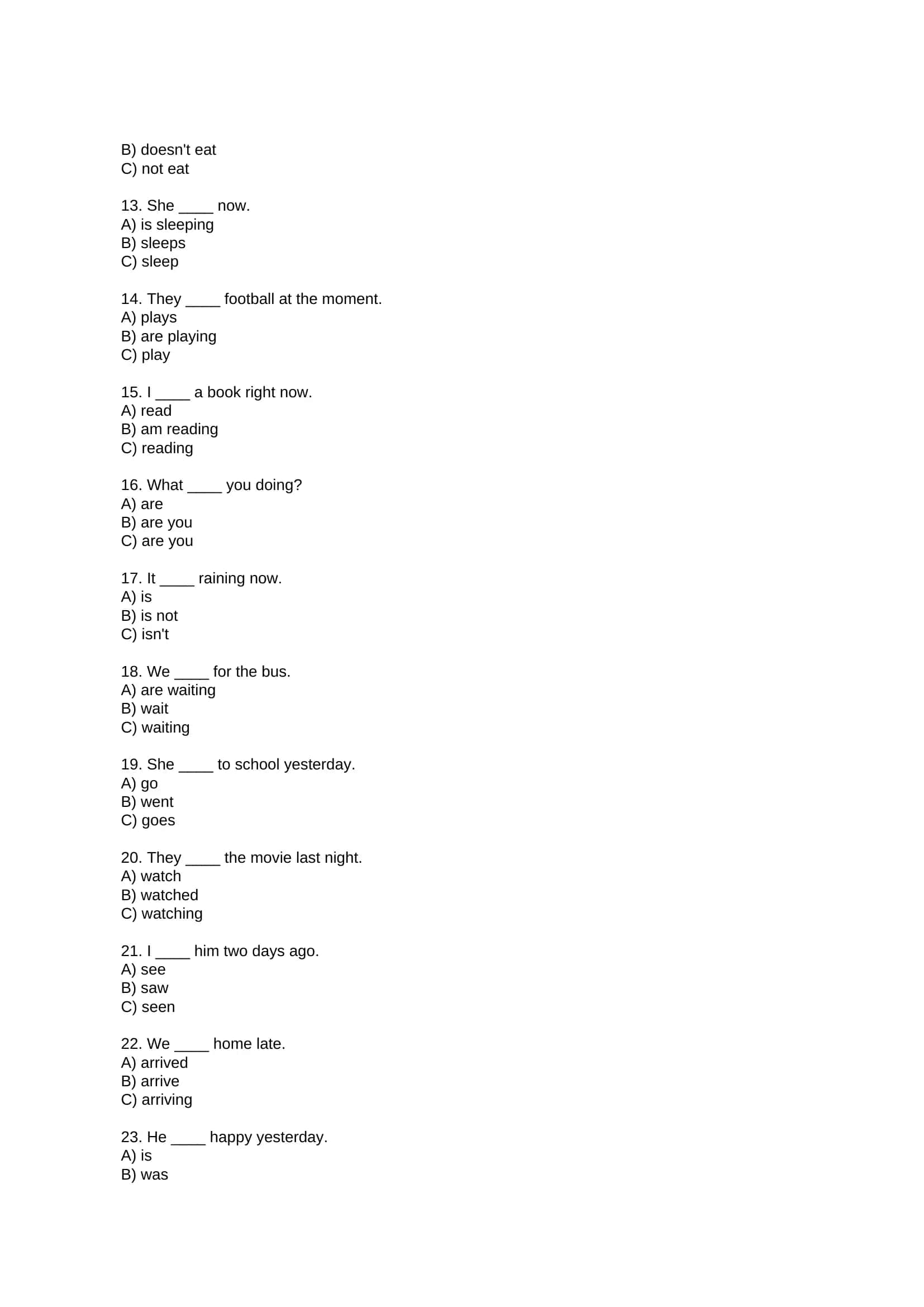 English Grammar Test 2