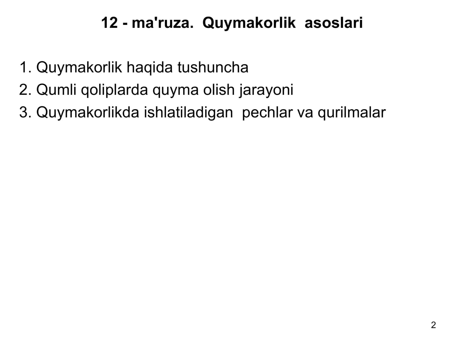 Quymakorlik asoslari 2