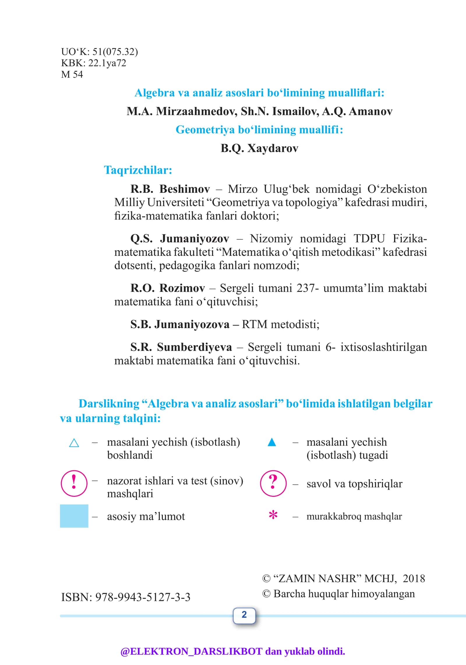 ALGEBRA VA ANALIZ ASOSLARI GEOMETRIYA 2