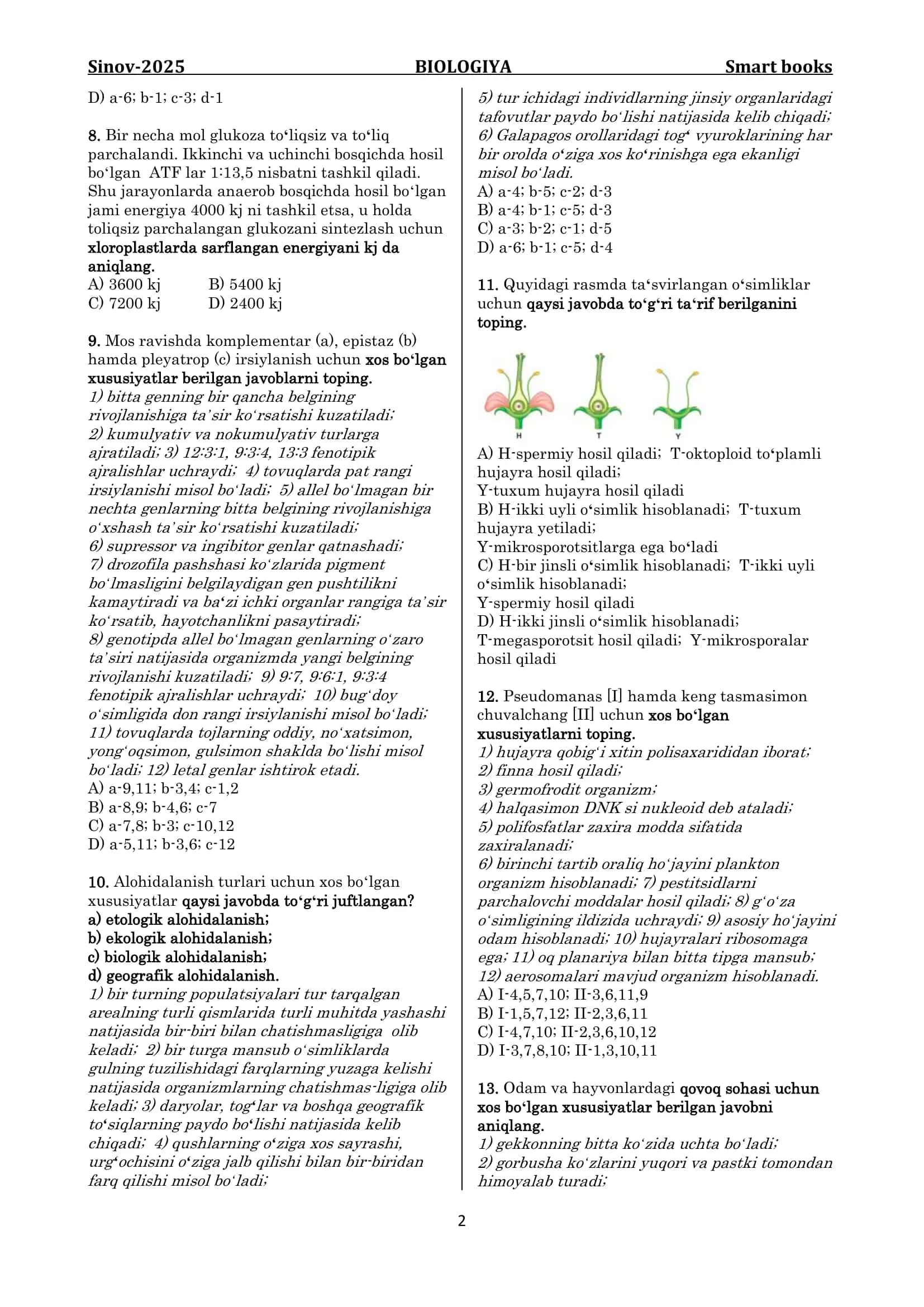 BIOLOGIYA Smart books 2