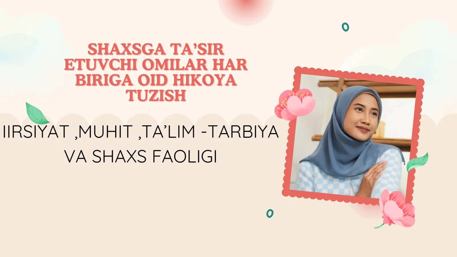 SHAXSGA TA’SIR ETUVCHI OMILAR HAR 2