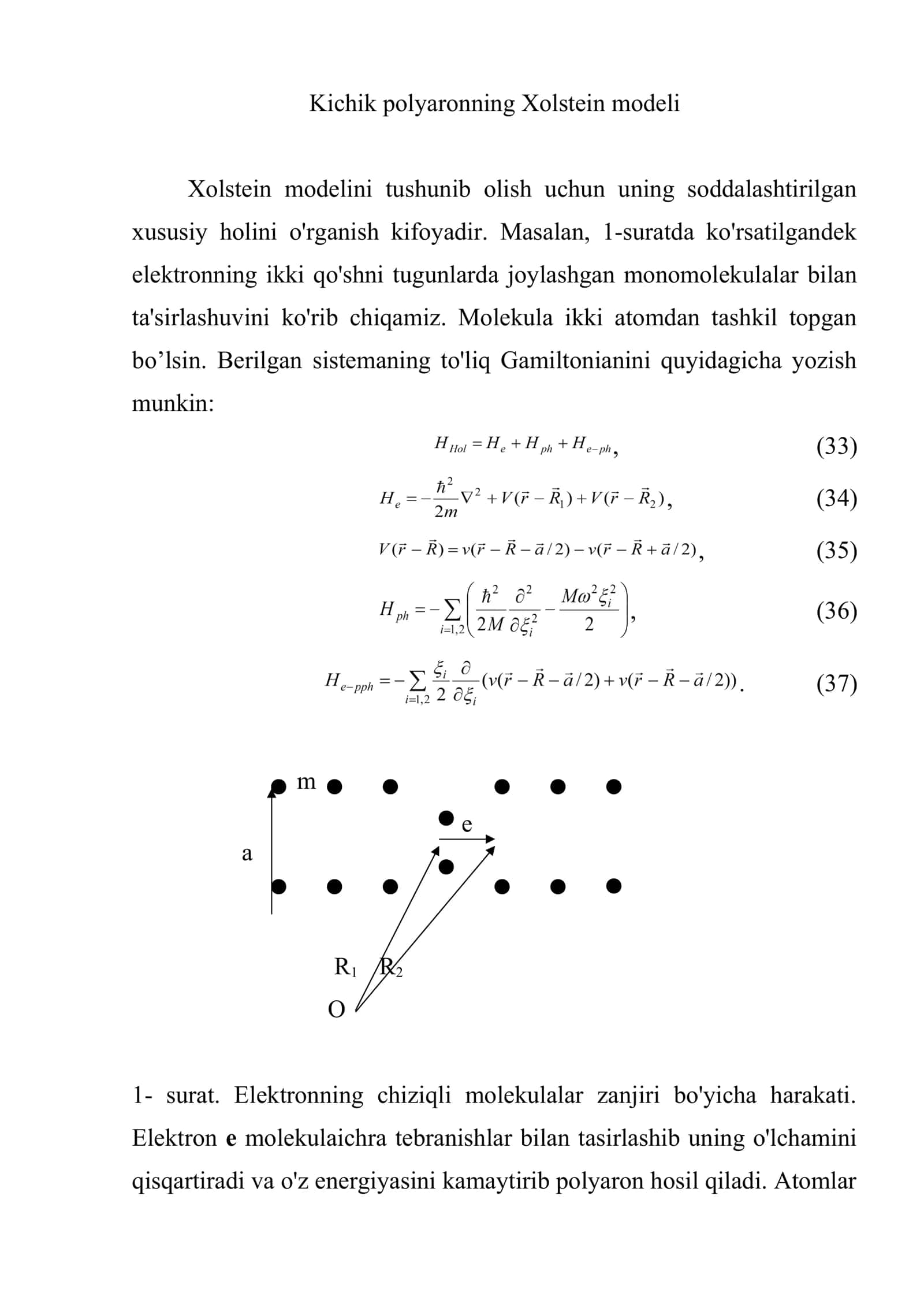 Kichik polyaronning Xolstein modeli 2
